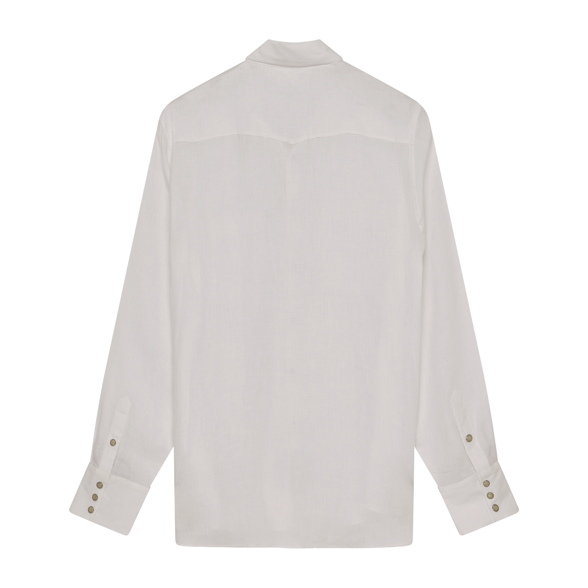 Western Shirt - White Linen Canvas