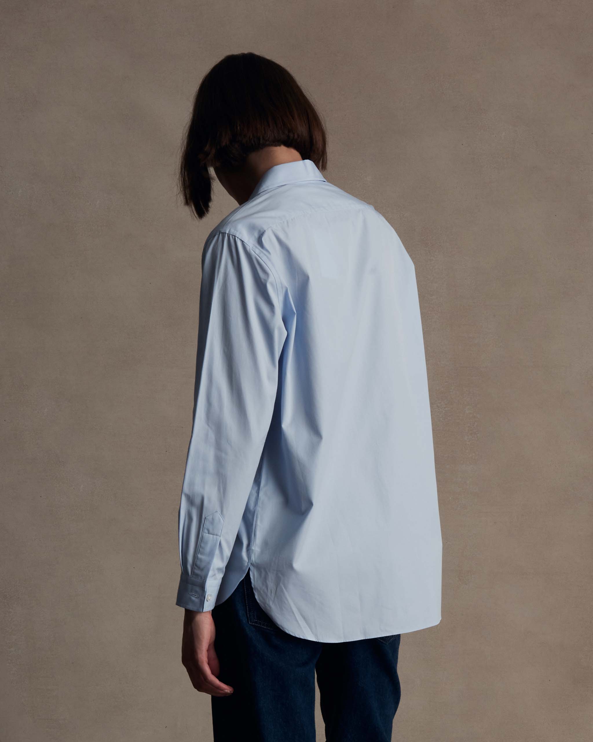 Classic Shirt - Mid Blue Poplin | P Johnson