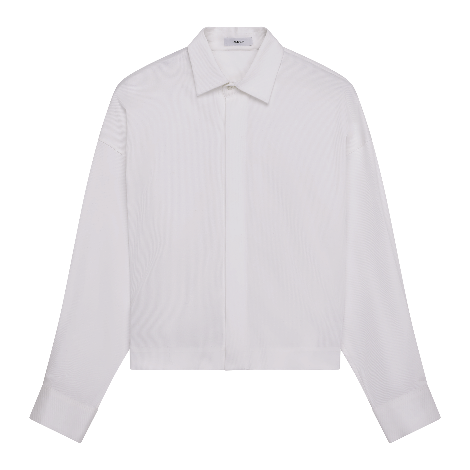Christy Cropped Shirt - White Rib | P Johnson