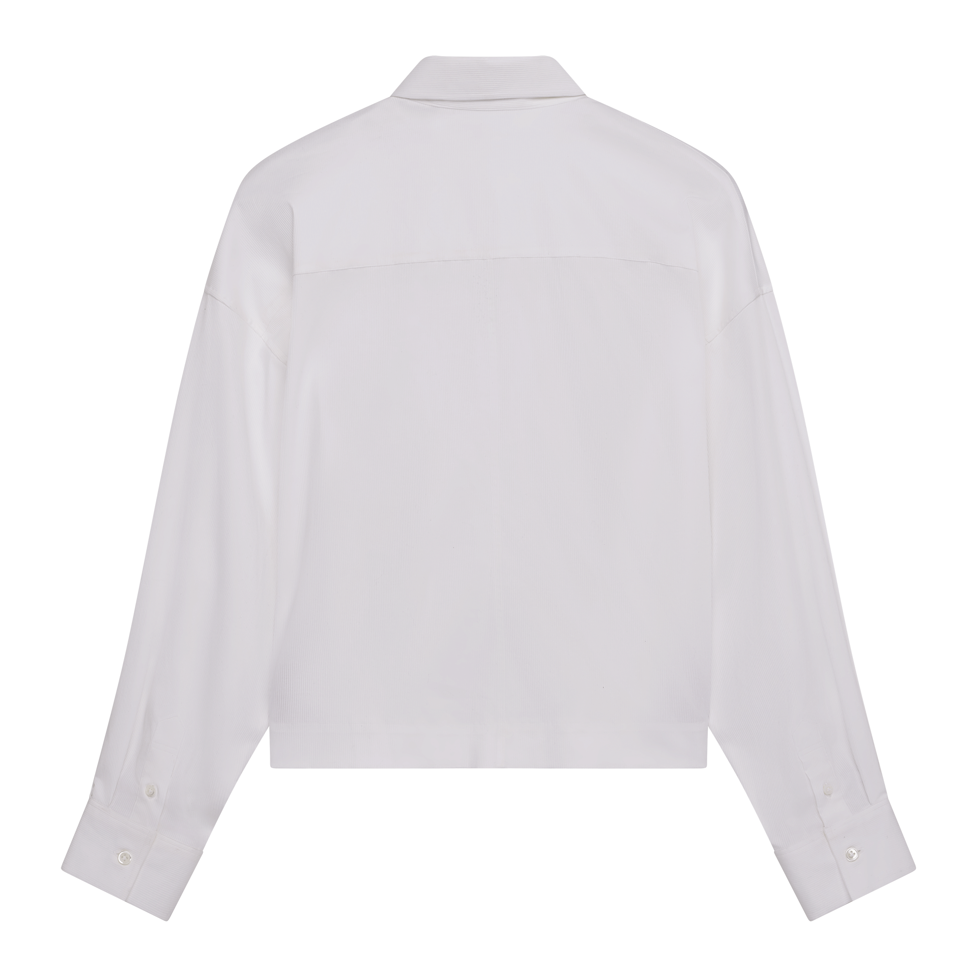 Christy Cropped Shirt - White Rib