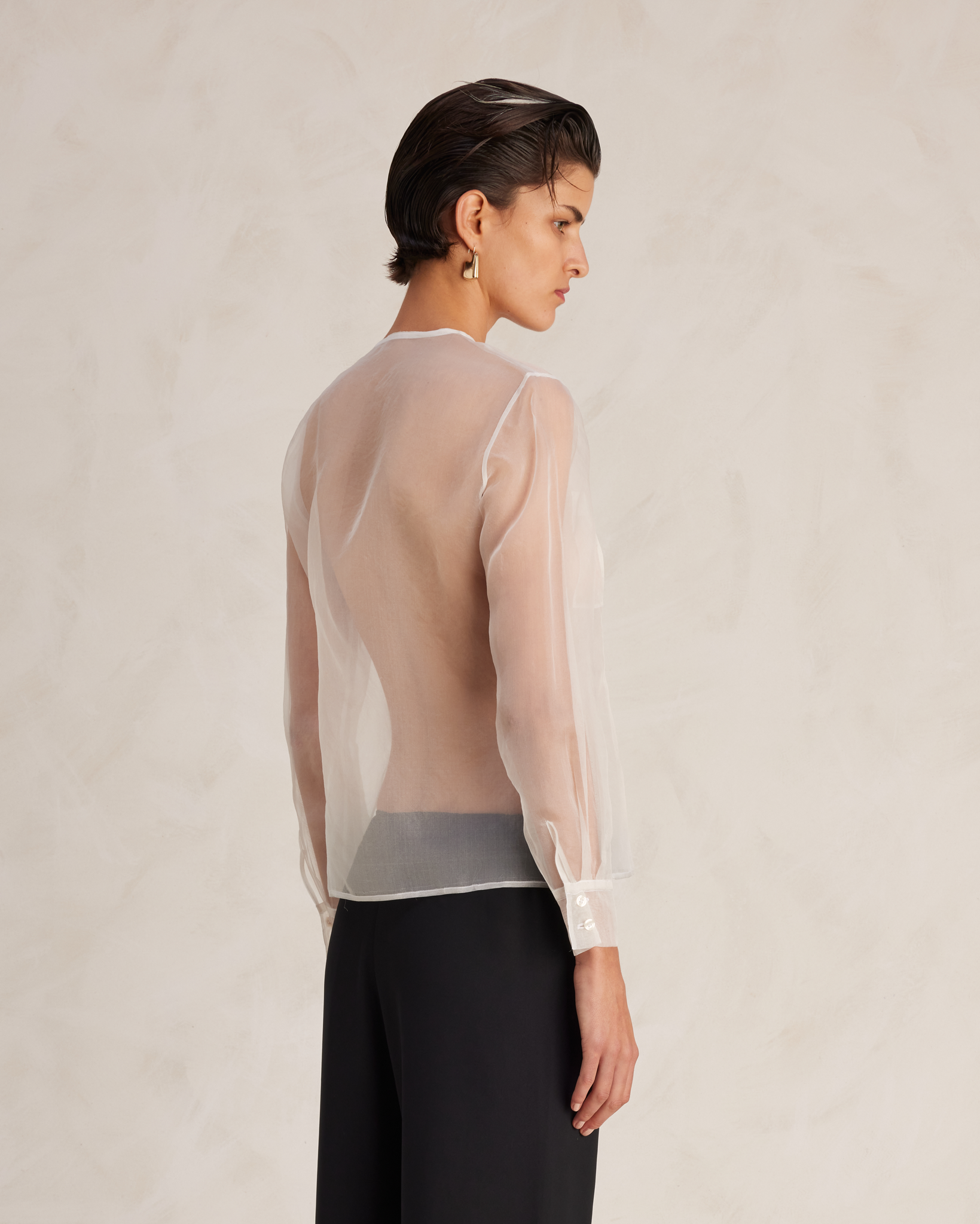 White Silk Organza Inès Shirt | P Johnson