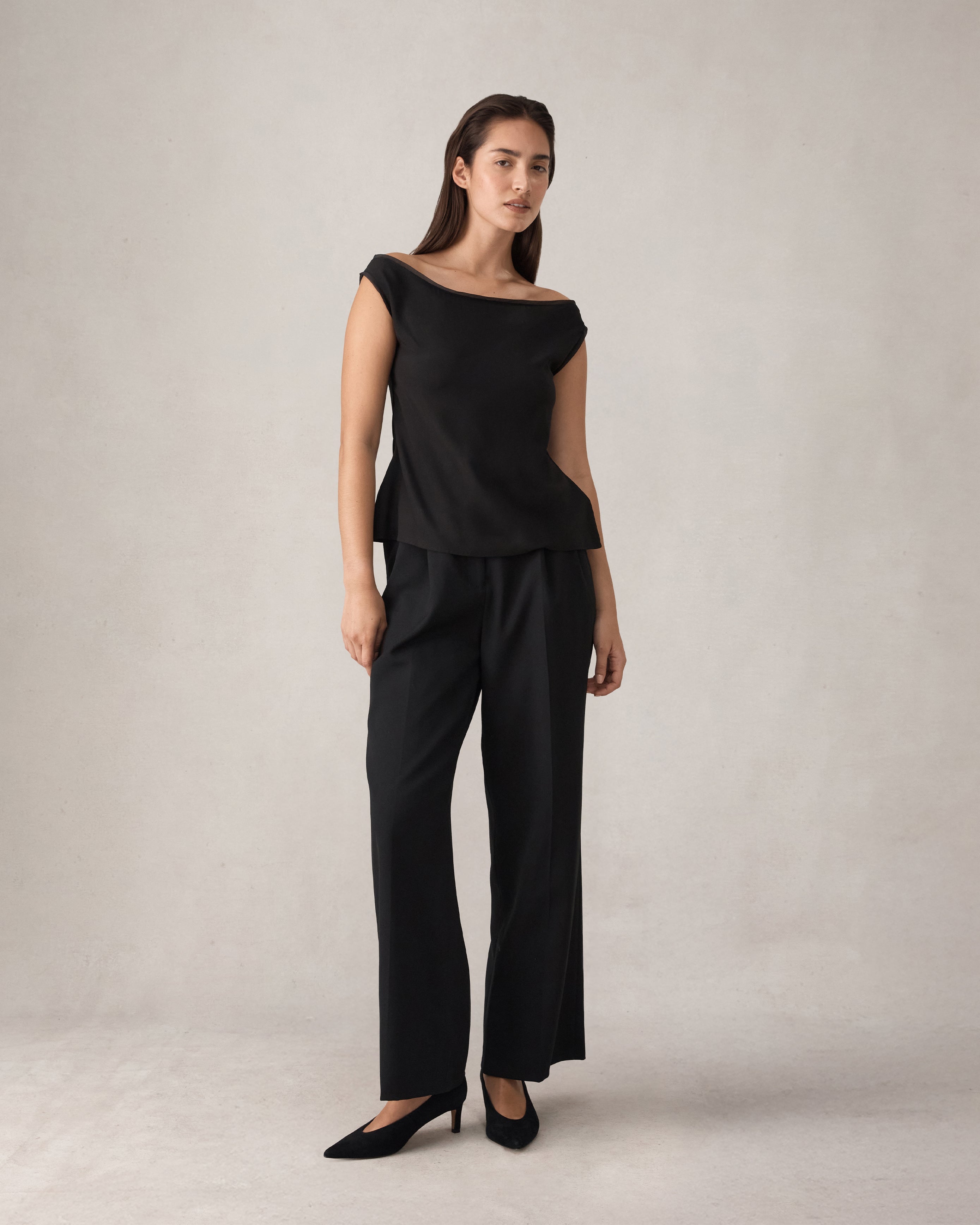 Faye Top - Black Silk