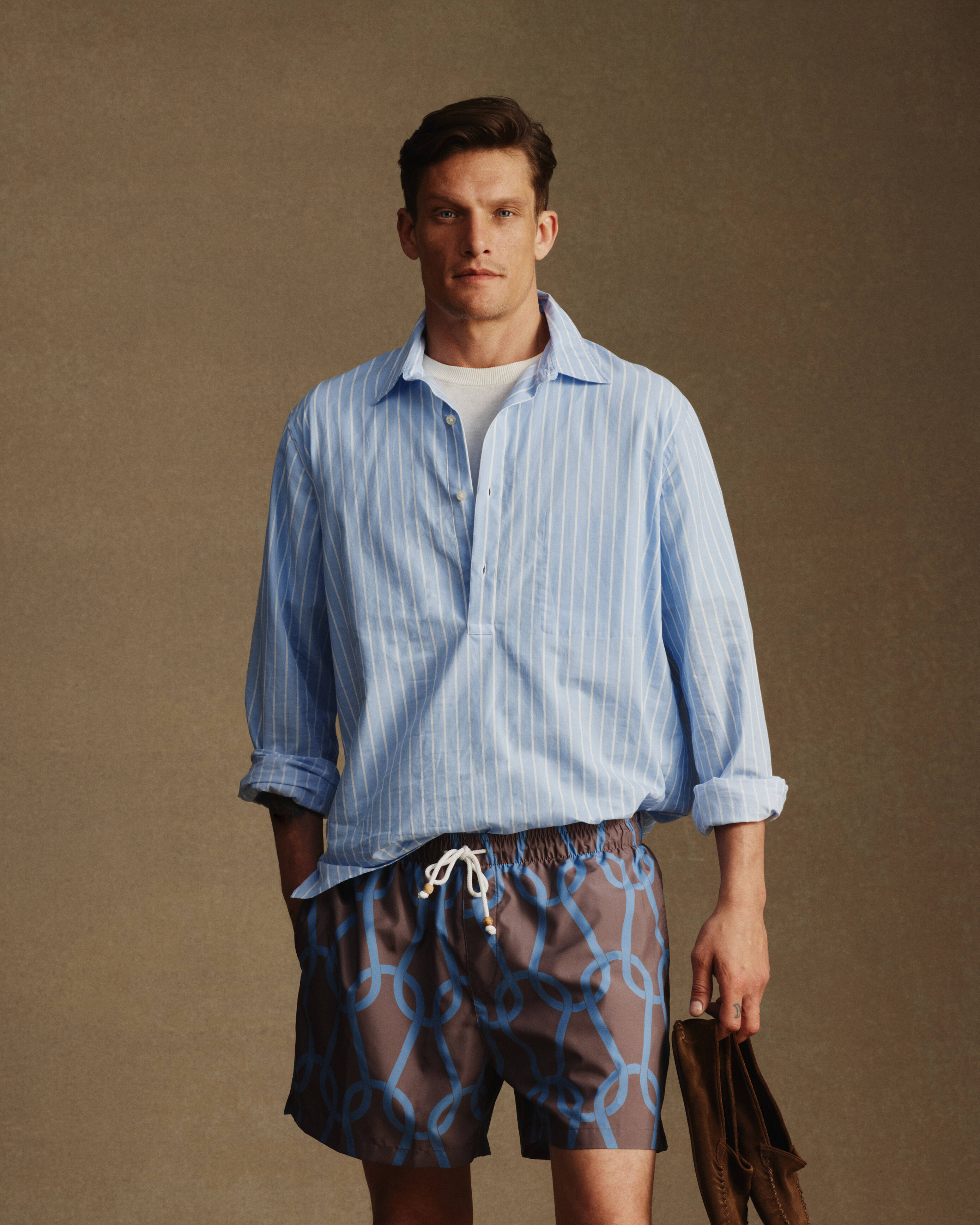 Fine Twill Popover - Blue Stripe