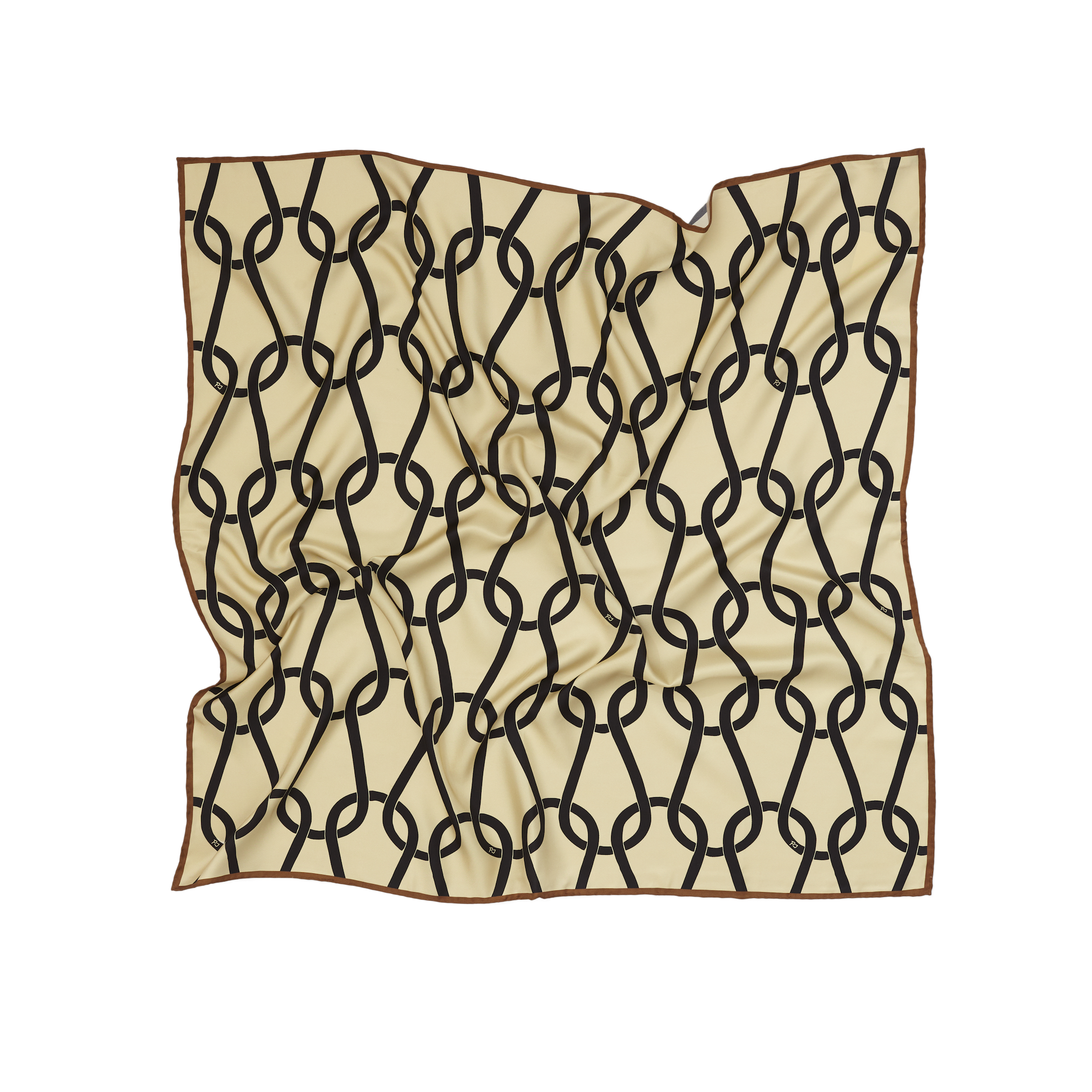 Taupe Chainmail Silk Head Scarf | P Johnson