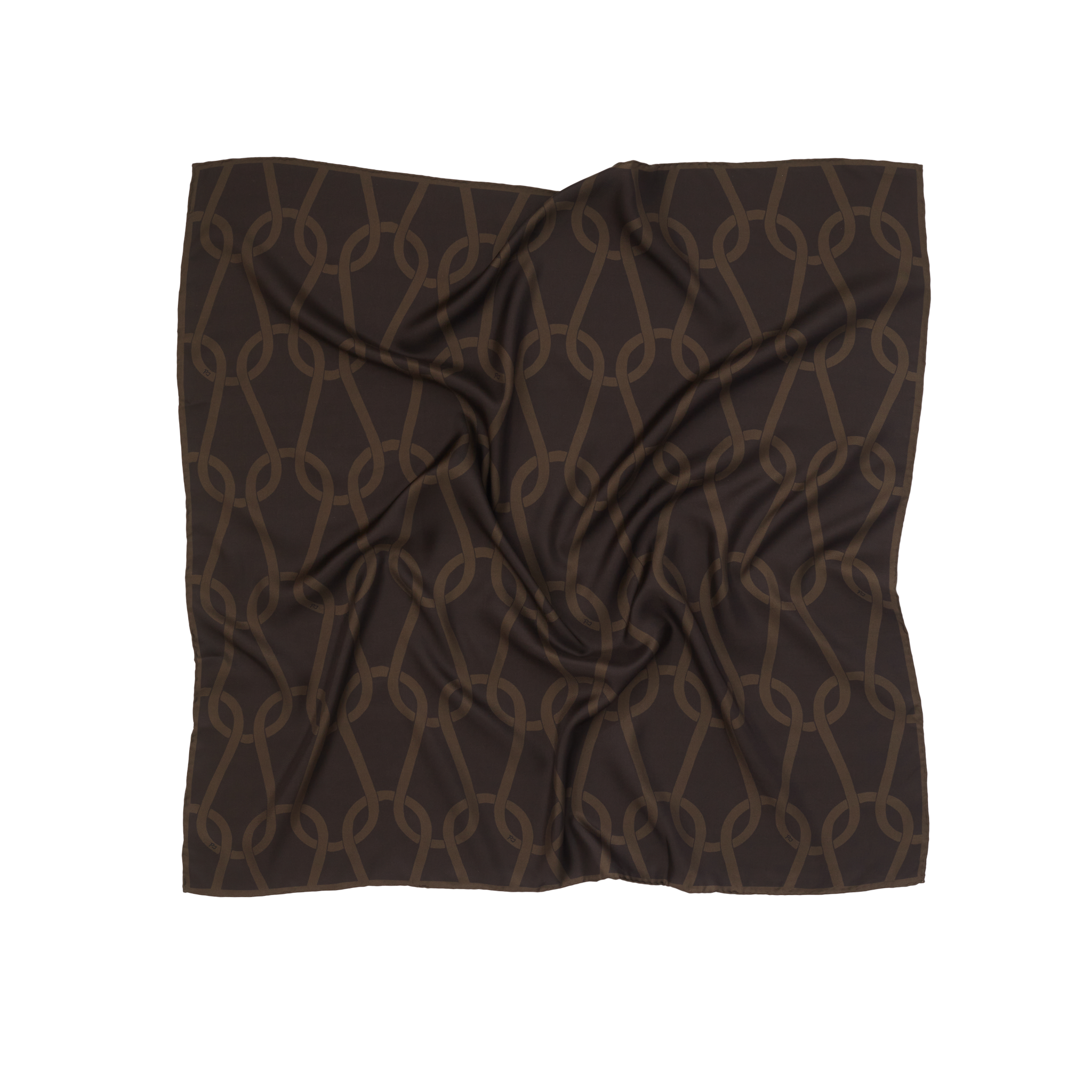 Dark Chocolate Chainmail Silk Head Scarf | P Johnson