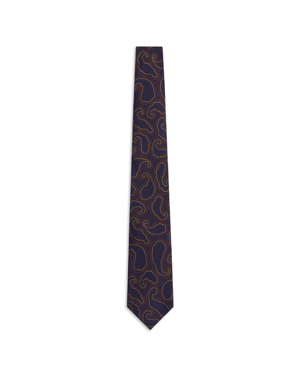 Hand Drawn Paisley Tie - Navy