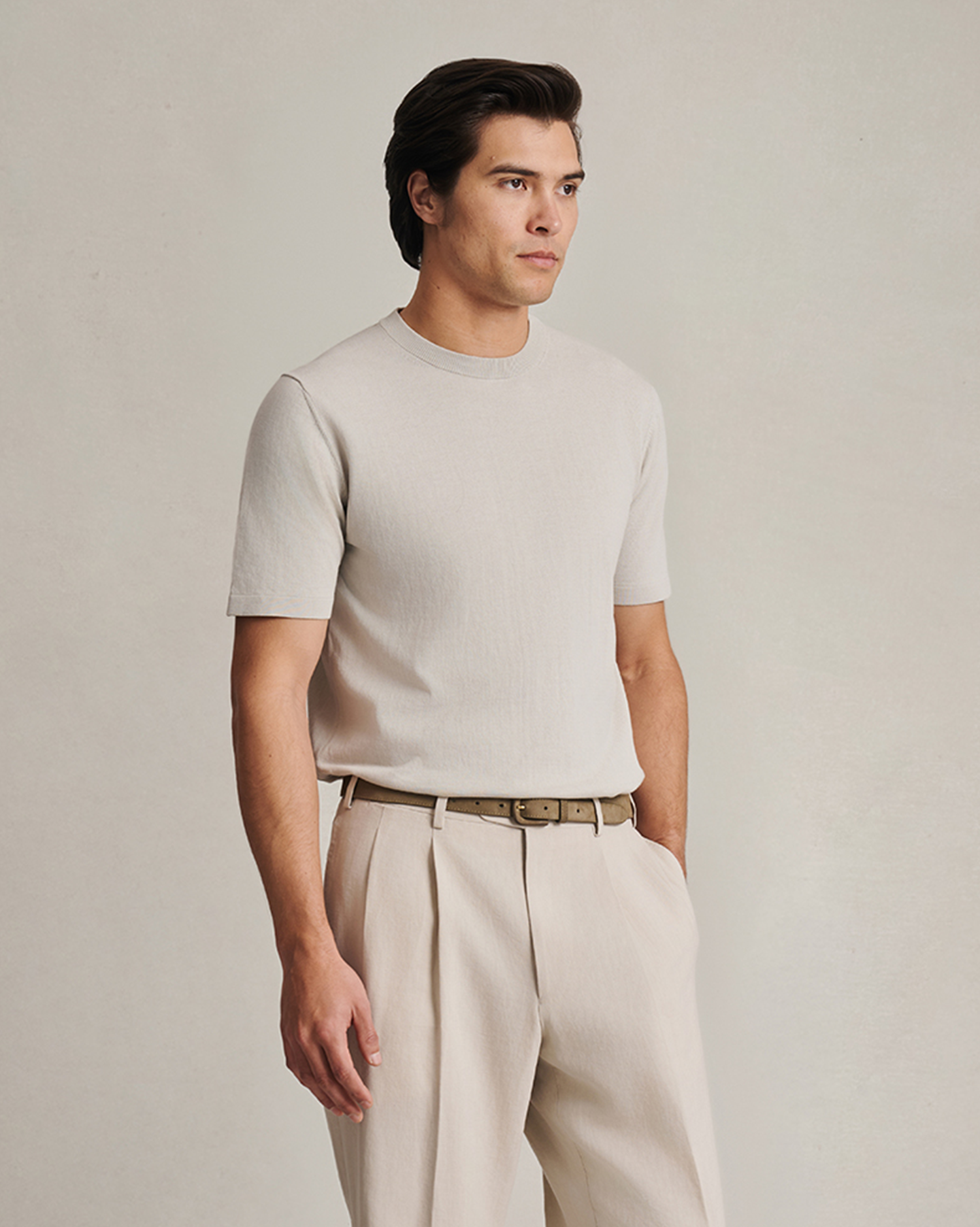 Ice Cotton Tee - Greige