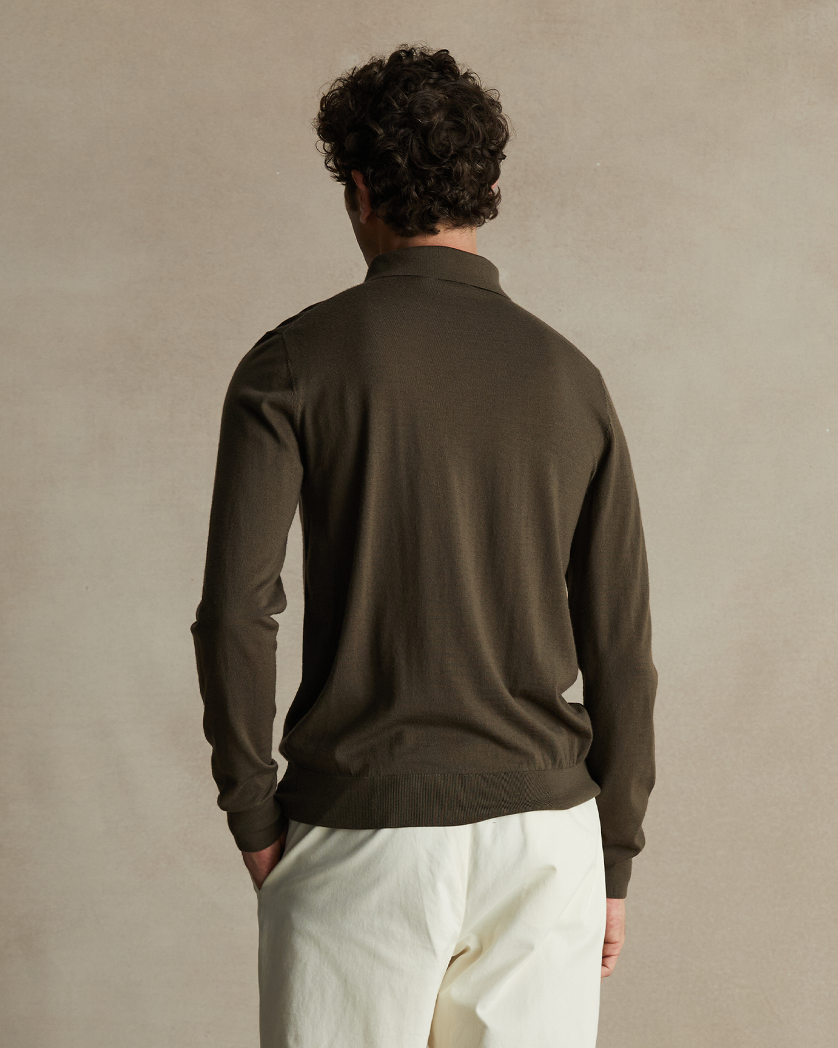 Merino Polo - Moss | P Johnson