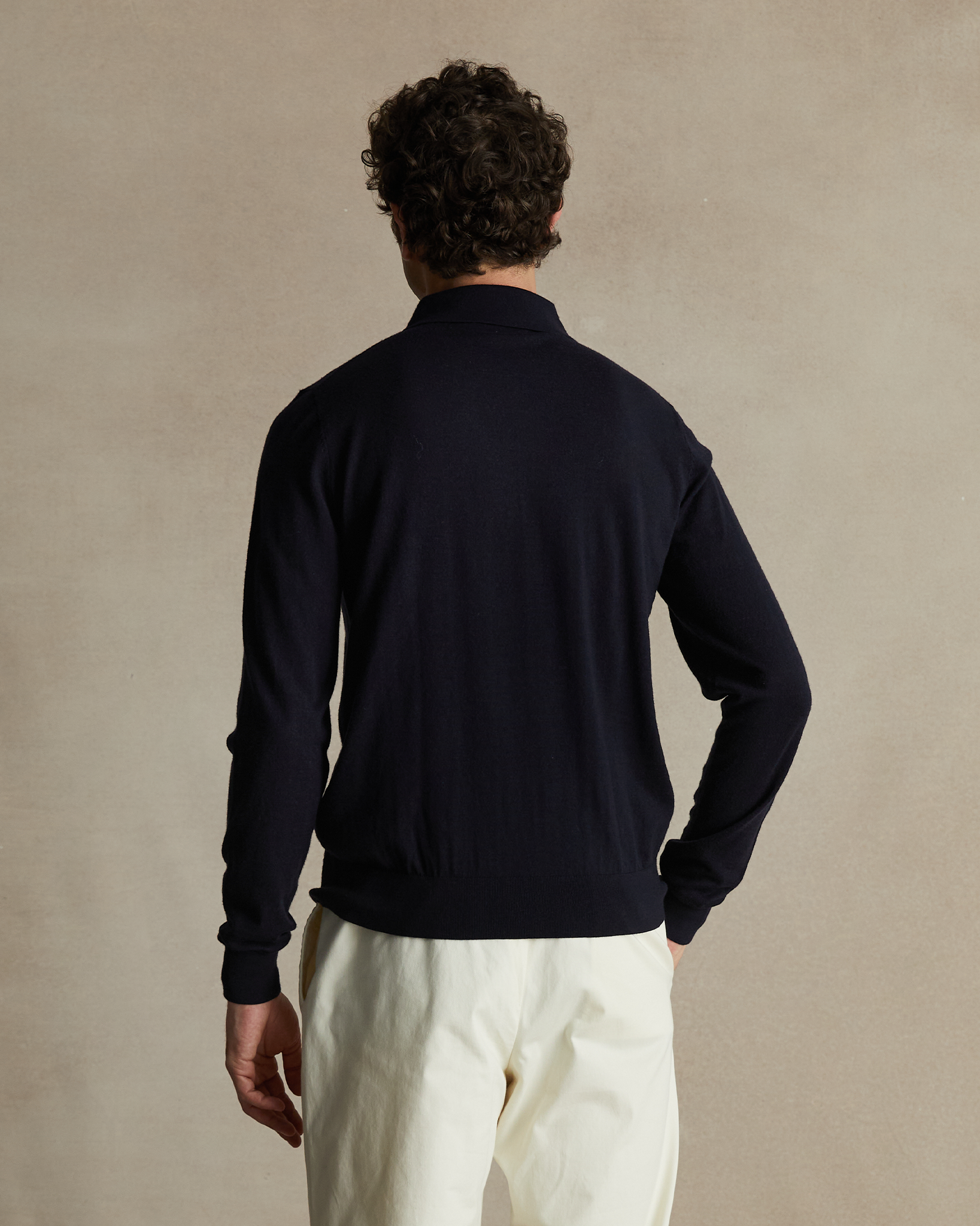 Merino Polo - Navy | P Johnson