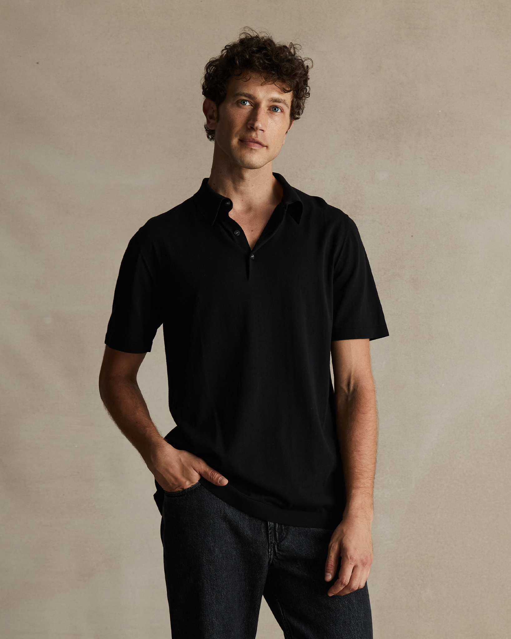 Ice Cotton Polo - Black