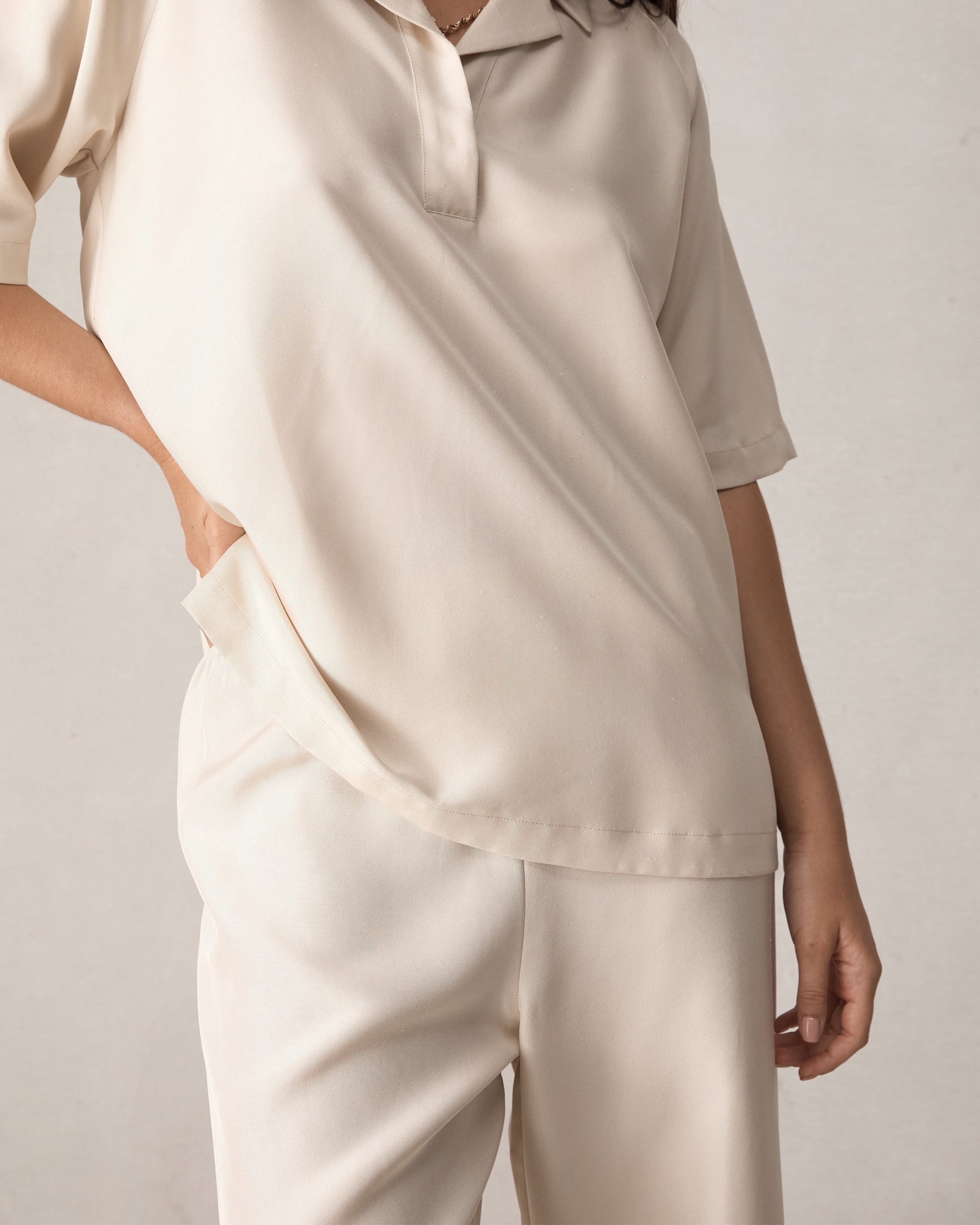 New Marella Trouser - Beige Dupioni