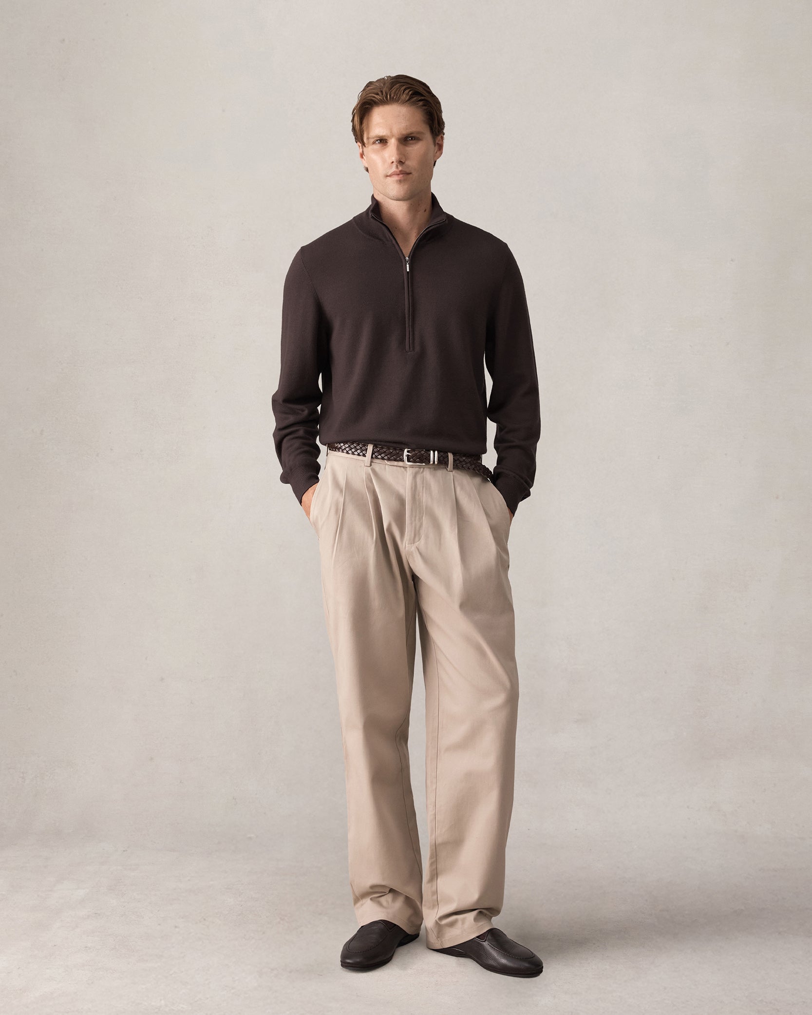 Merino Quarter Zip - Espresso