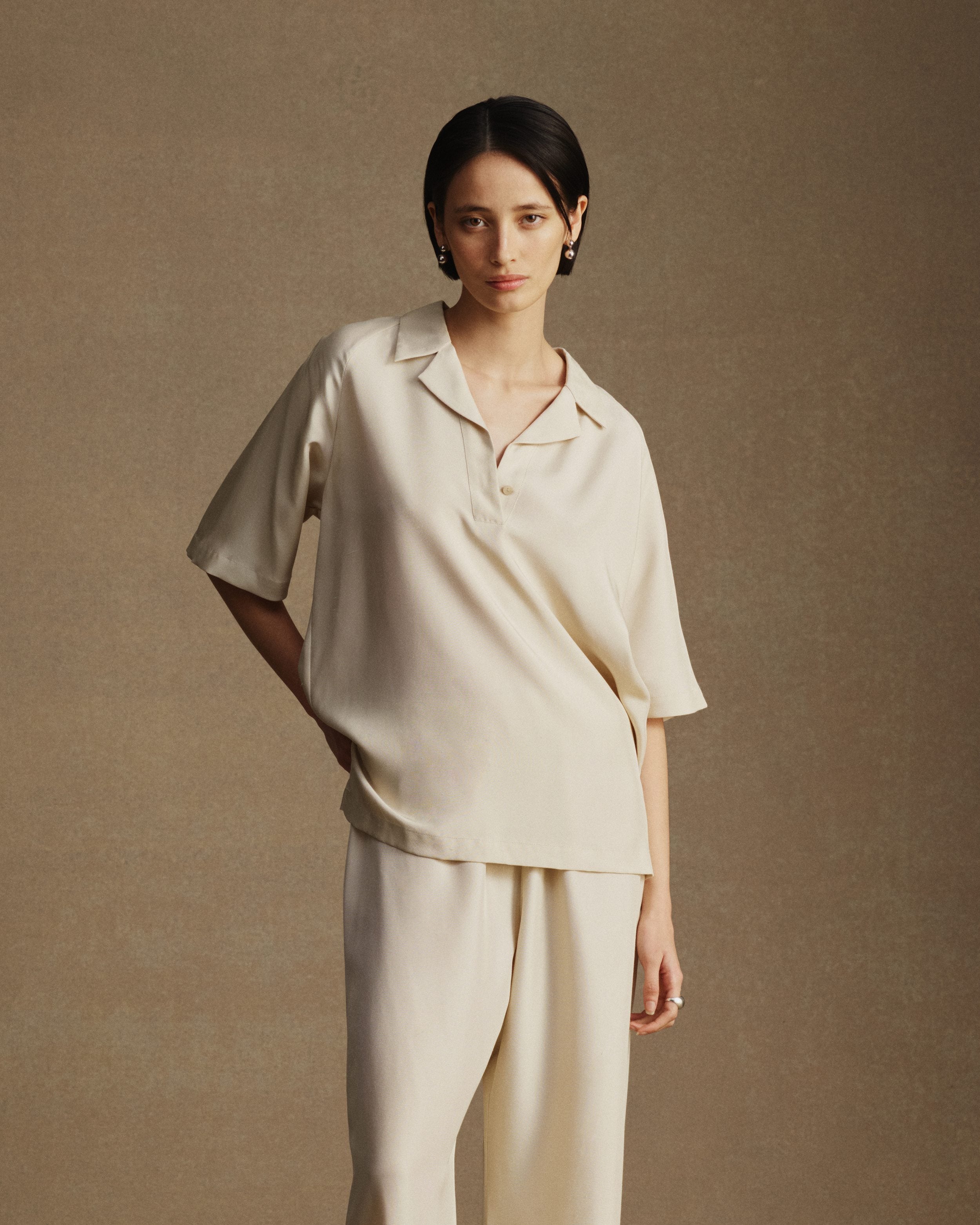 Montana Baseball Shirt - Beige Dupioni