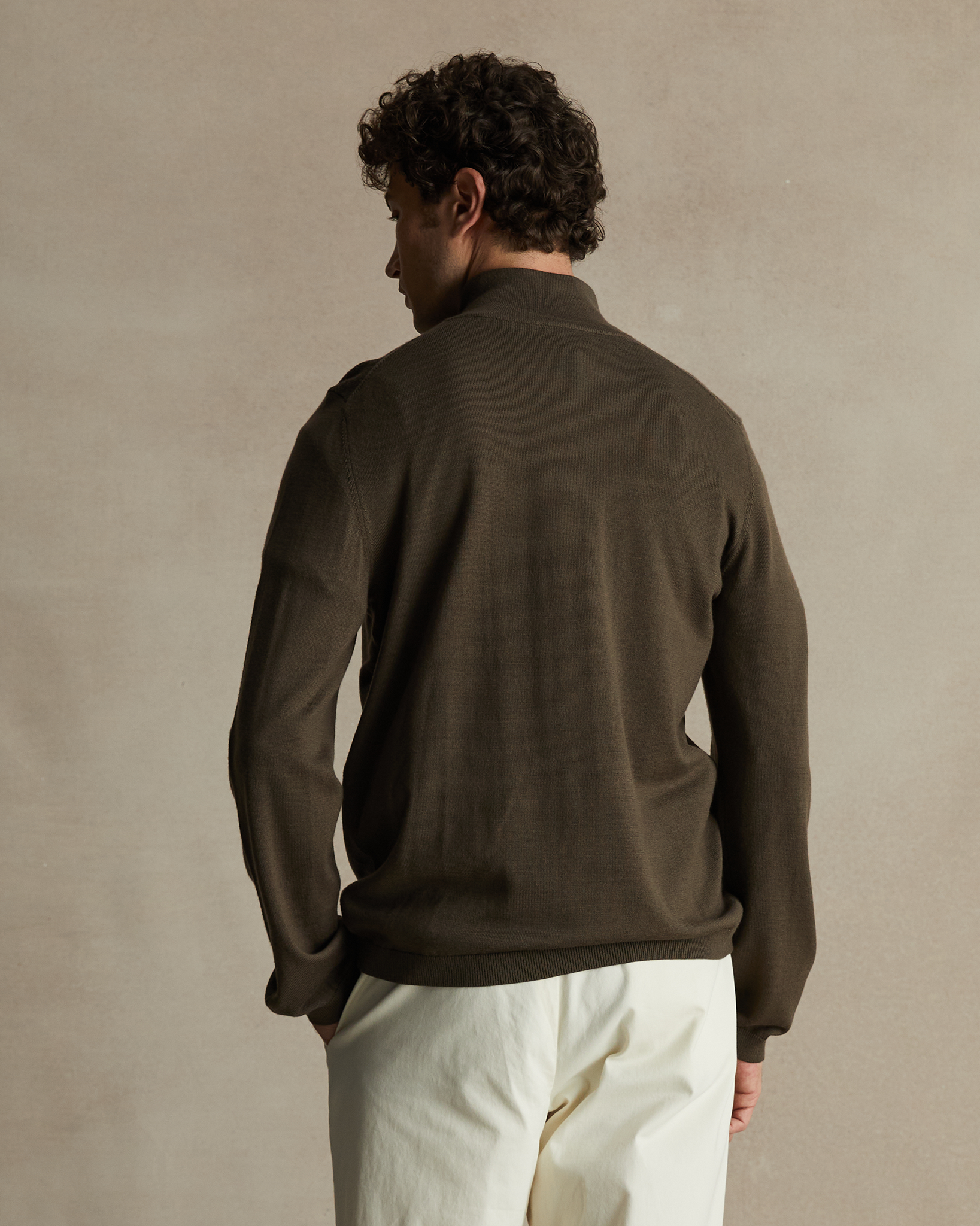 Merino Quarter Zip - Moss | P Johnson