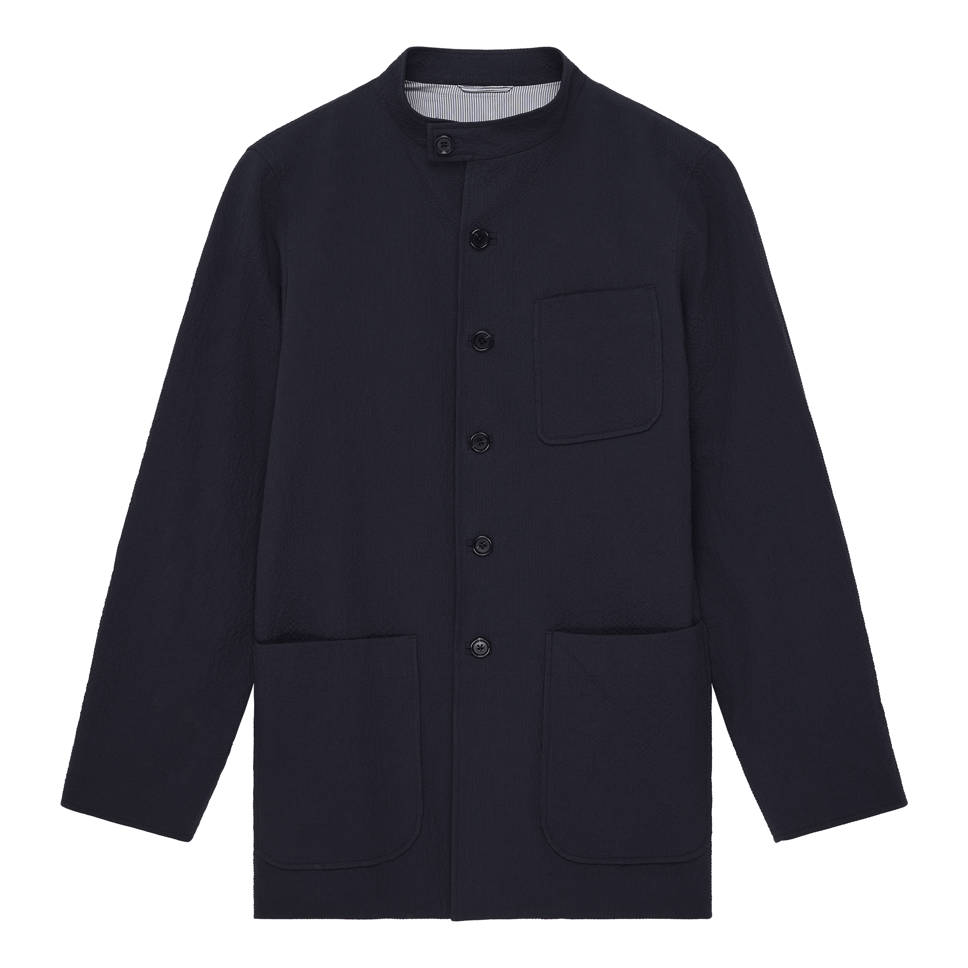 Corbu Jacket - Navy Seersucker