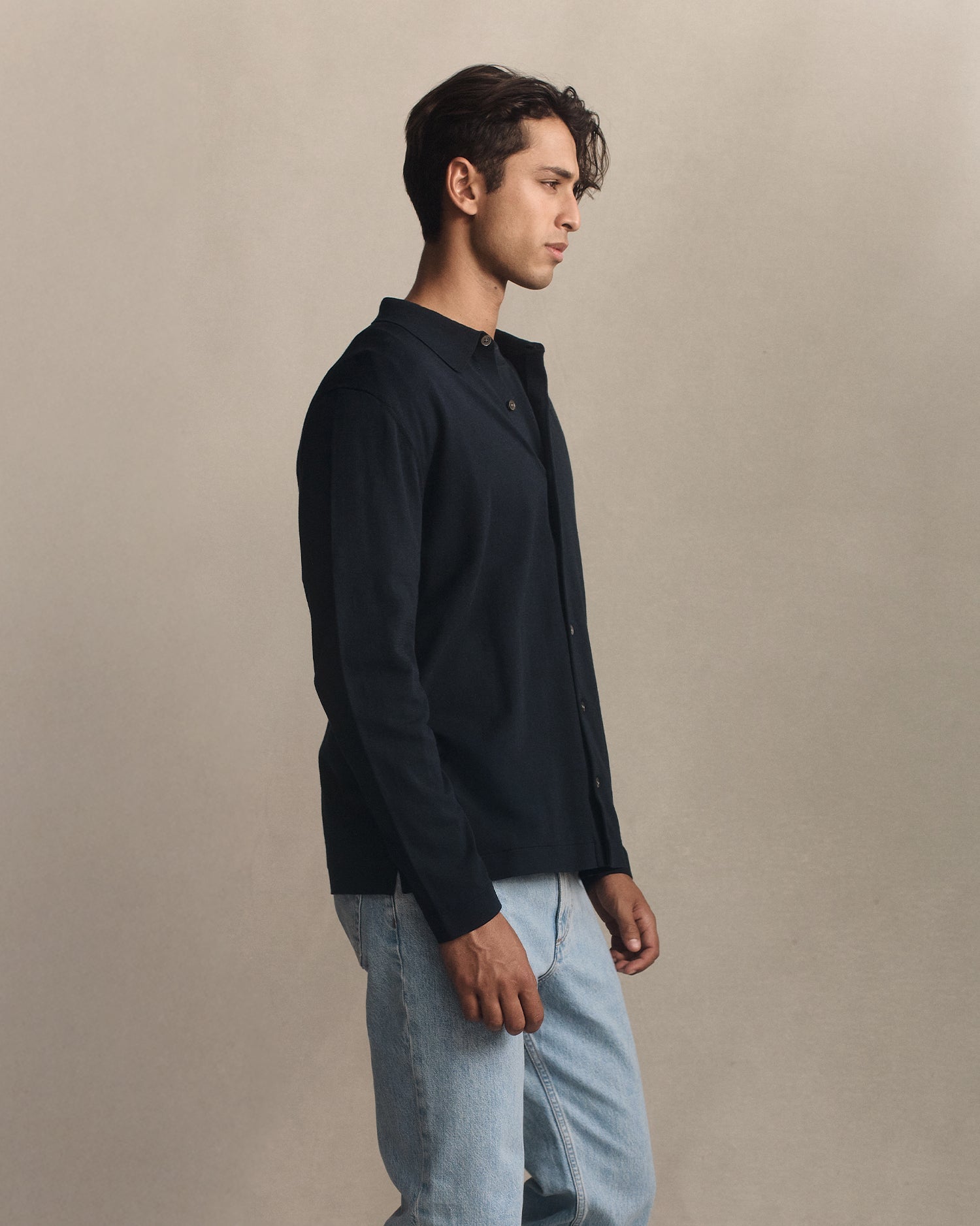 Ice Cotton Shirt - Navy
