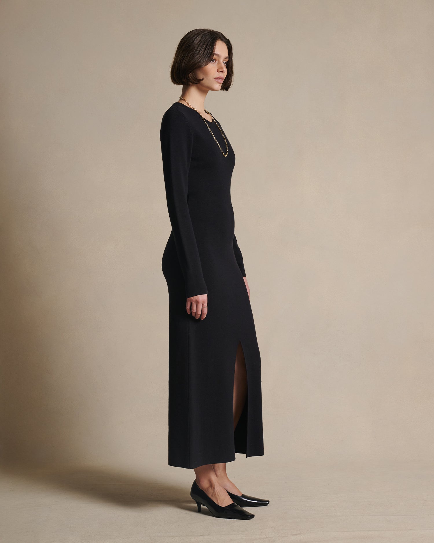 Natalie Milano Knit Dress - Black