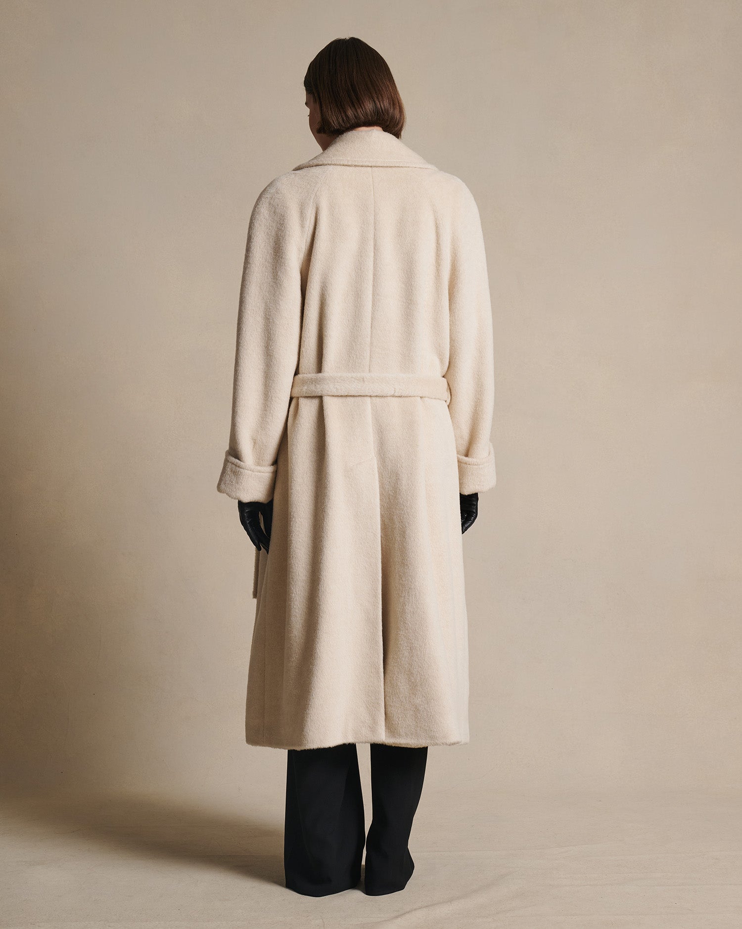 Double Breasted Raglan Overcoat - Gesso Cream | P Johnson