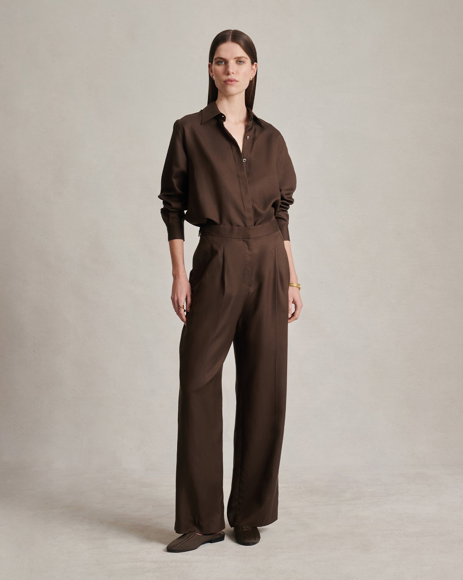 Perriand Trouser - Chocolate Dupioni | P Johnson