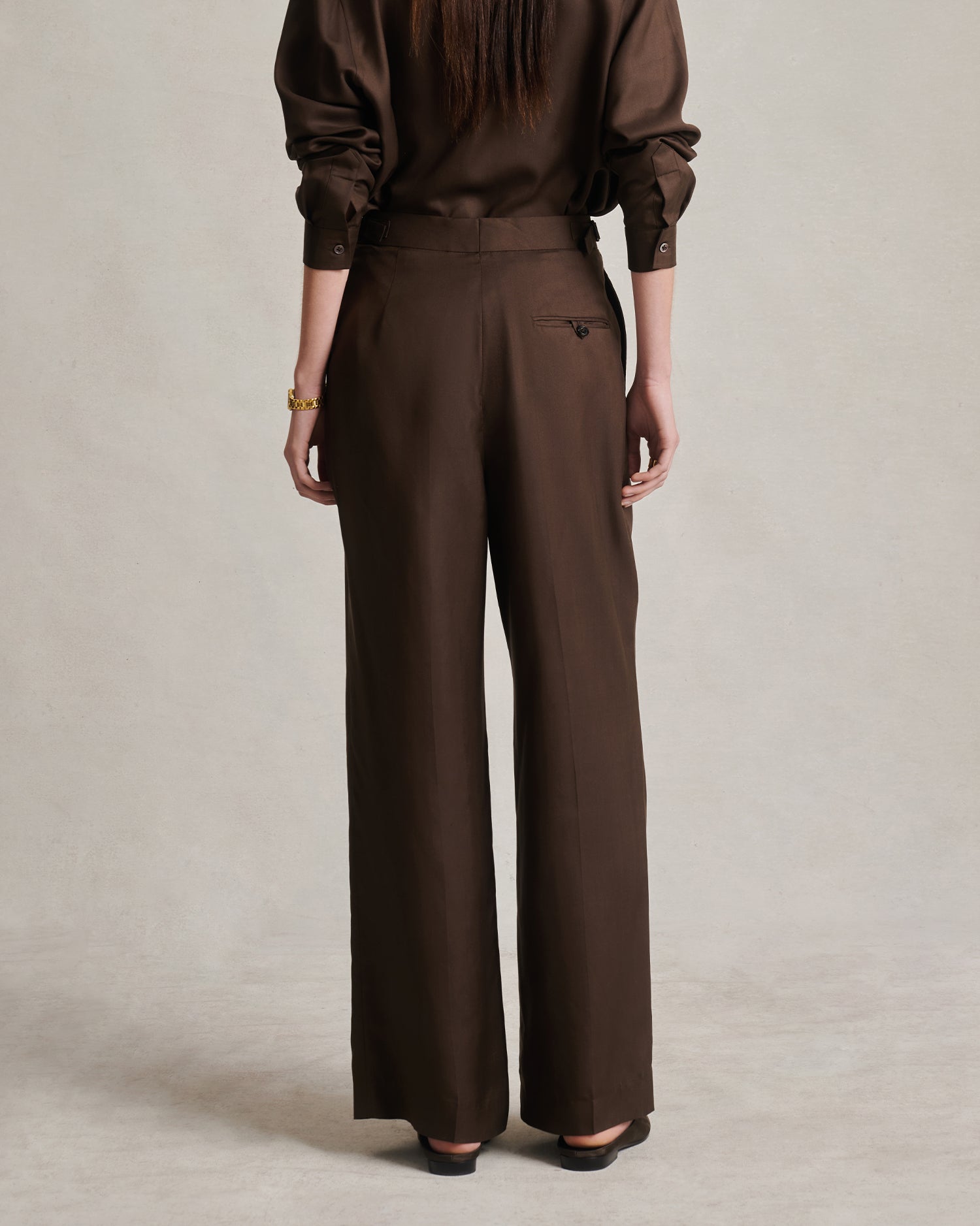 Perriand Trouser - Chocolate Dupioni | P Johnson