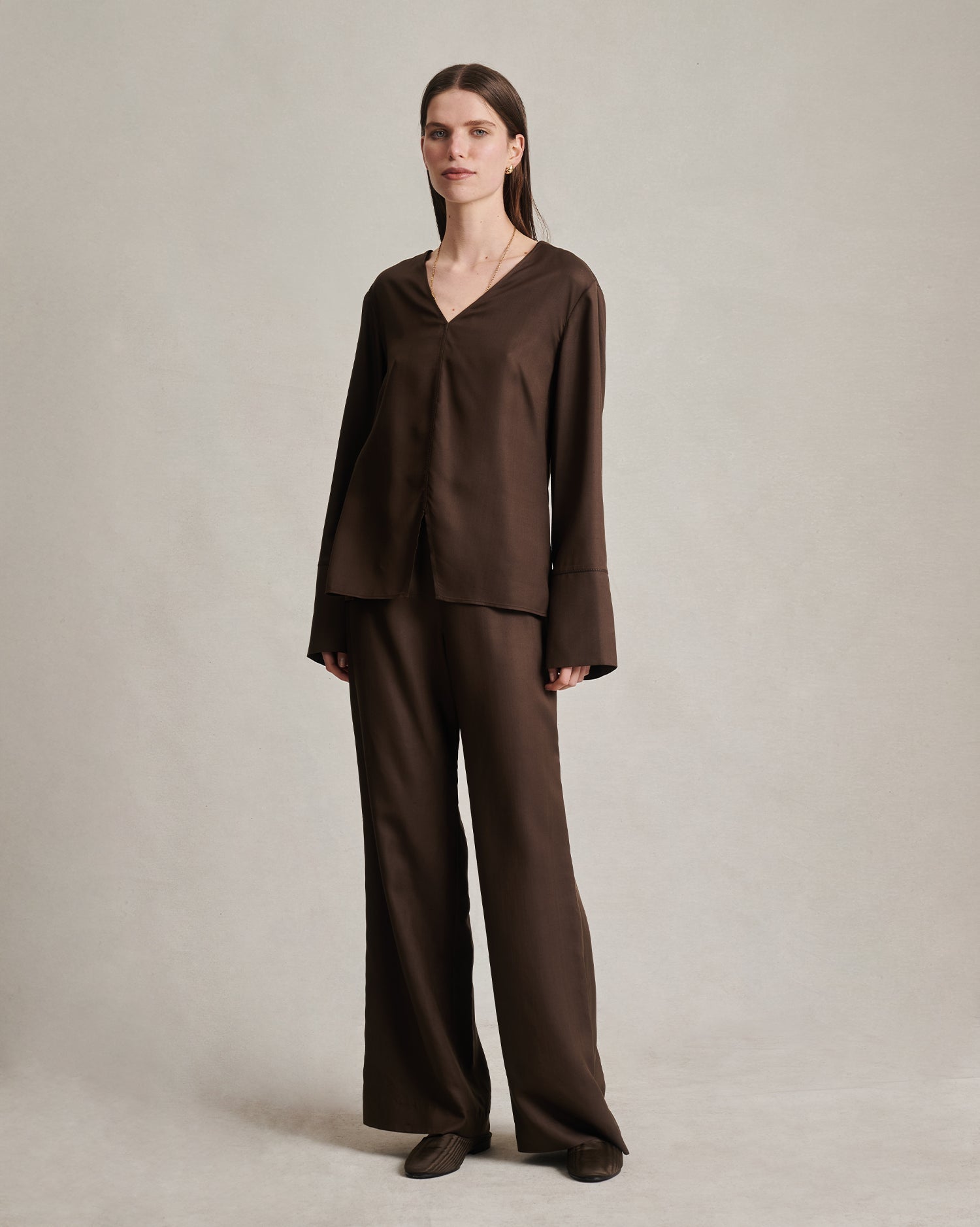 Sofia Trouser - Chocolate Dupioni