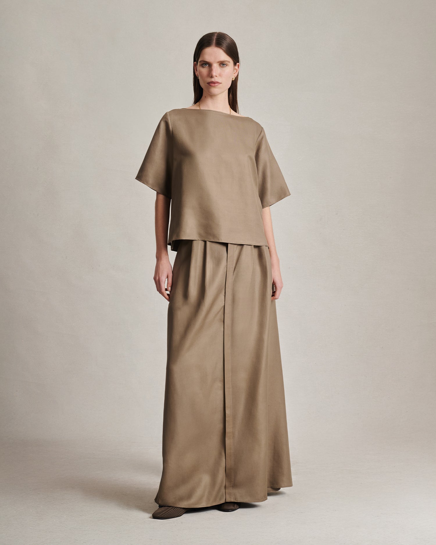 Kahlo Skirt - Taupe Dupioni