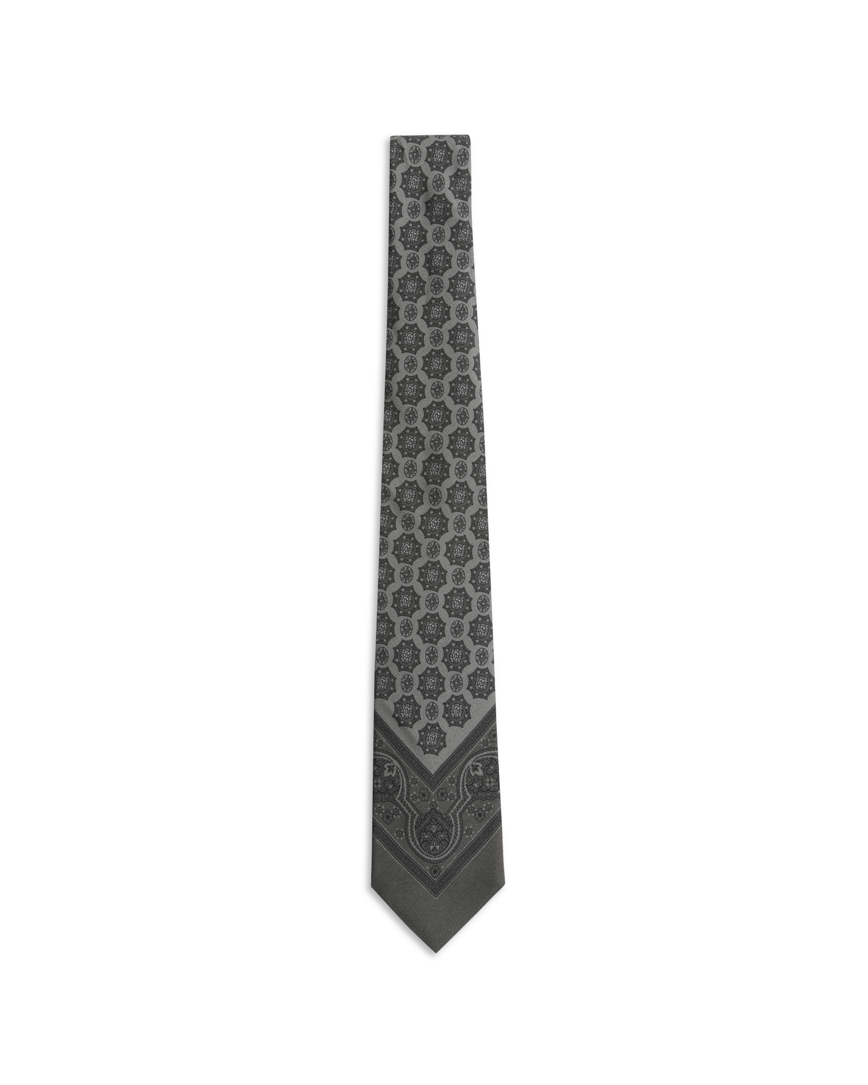 Paisley Bandana Tie - Grey