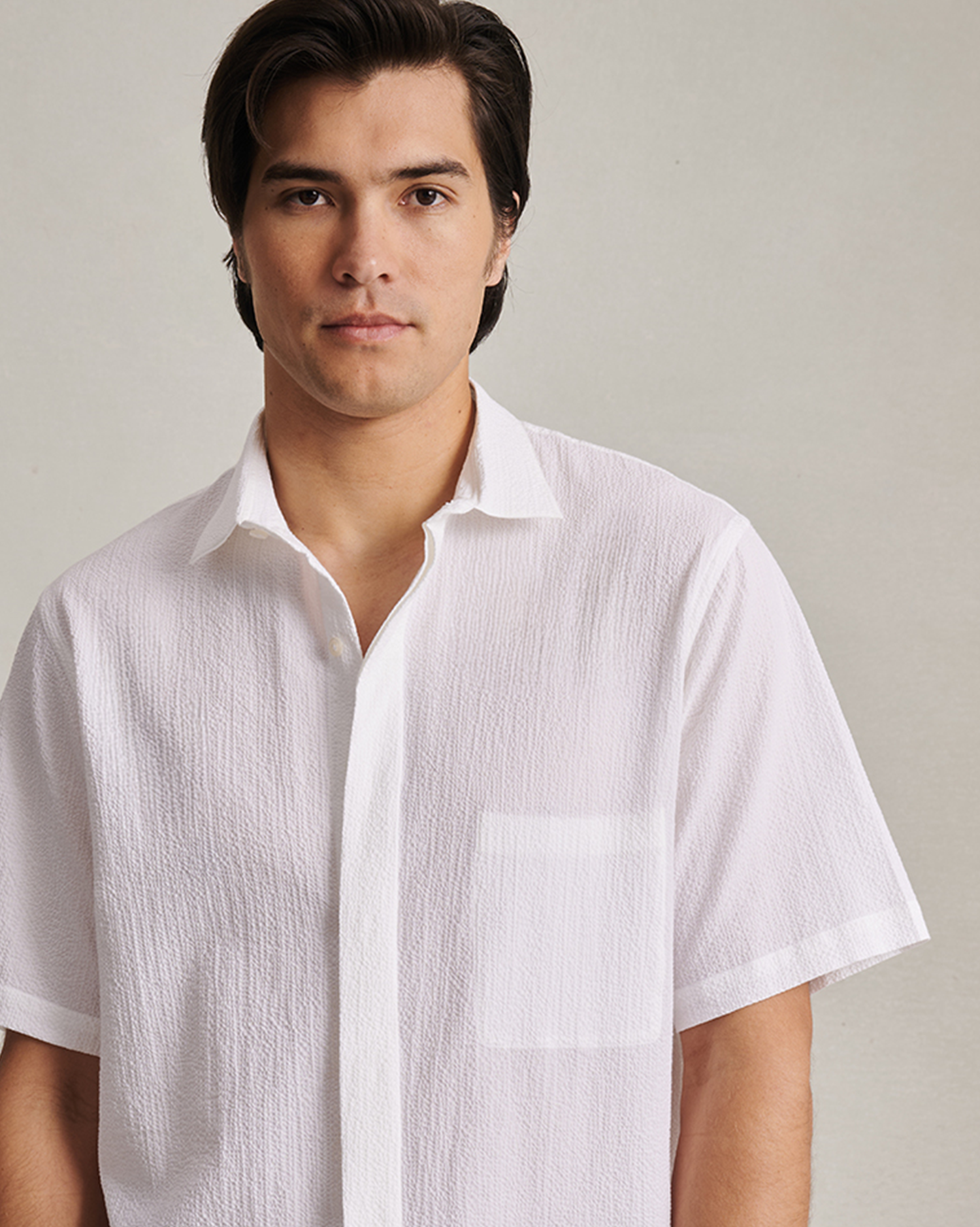 Resort Shirt I - White Fine Seersucker