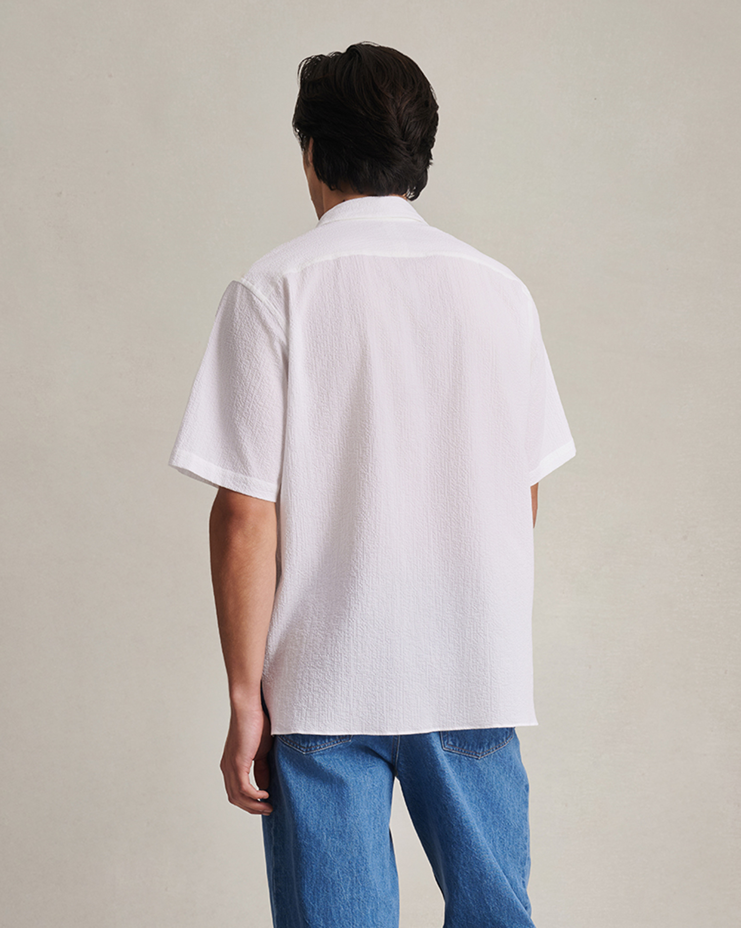 Resort Shirt I - White Fine Seersucker