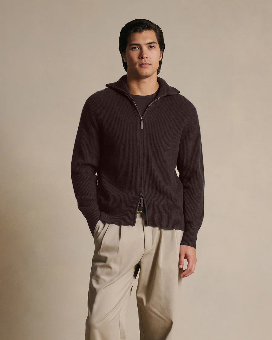 Royal Cashmere Cardigan - Umber