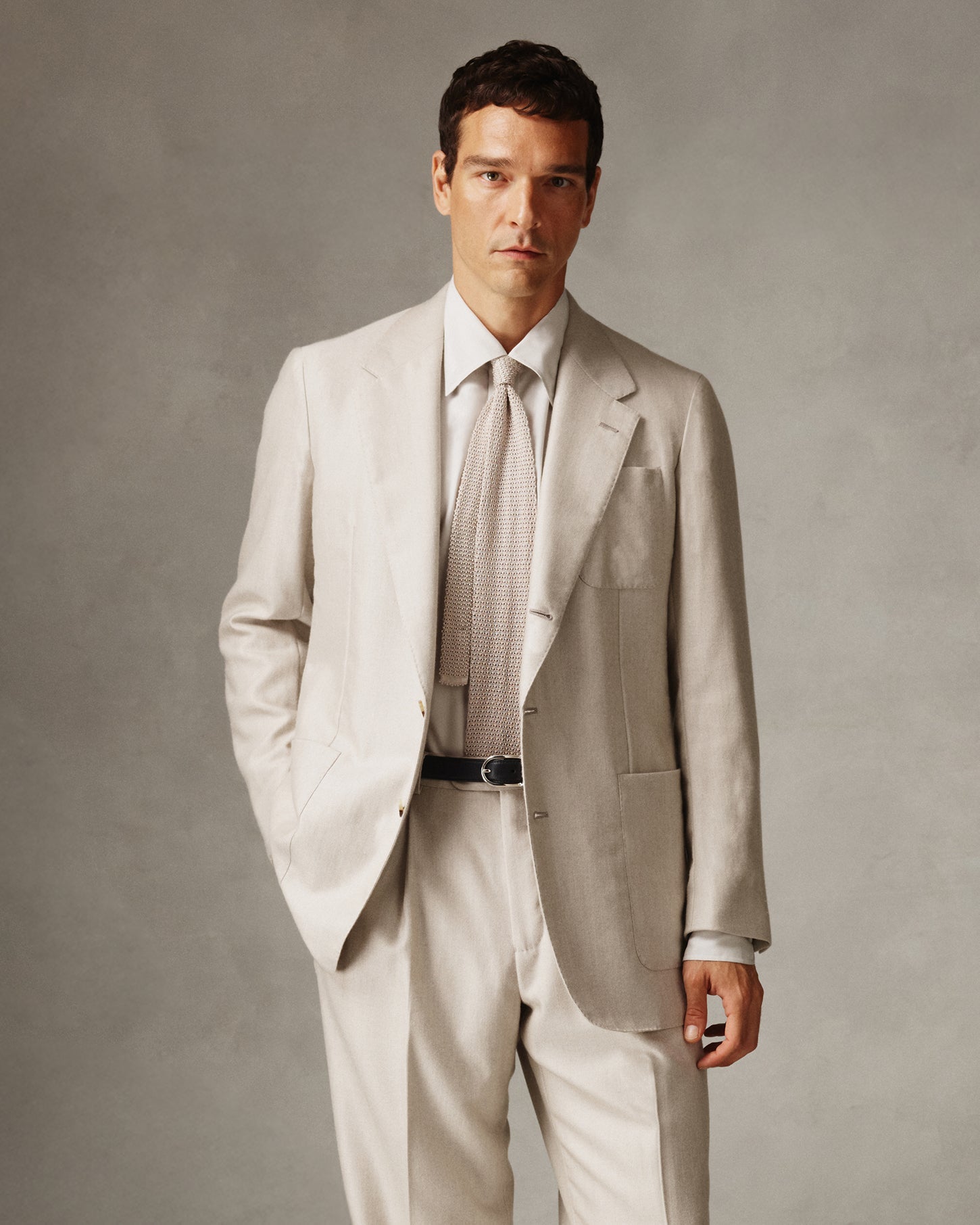 White Silk Knit Tie