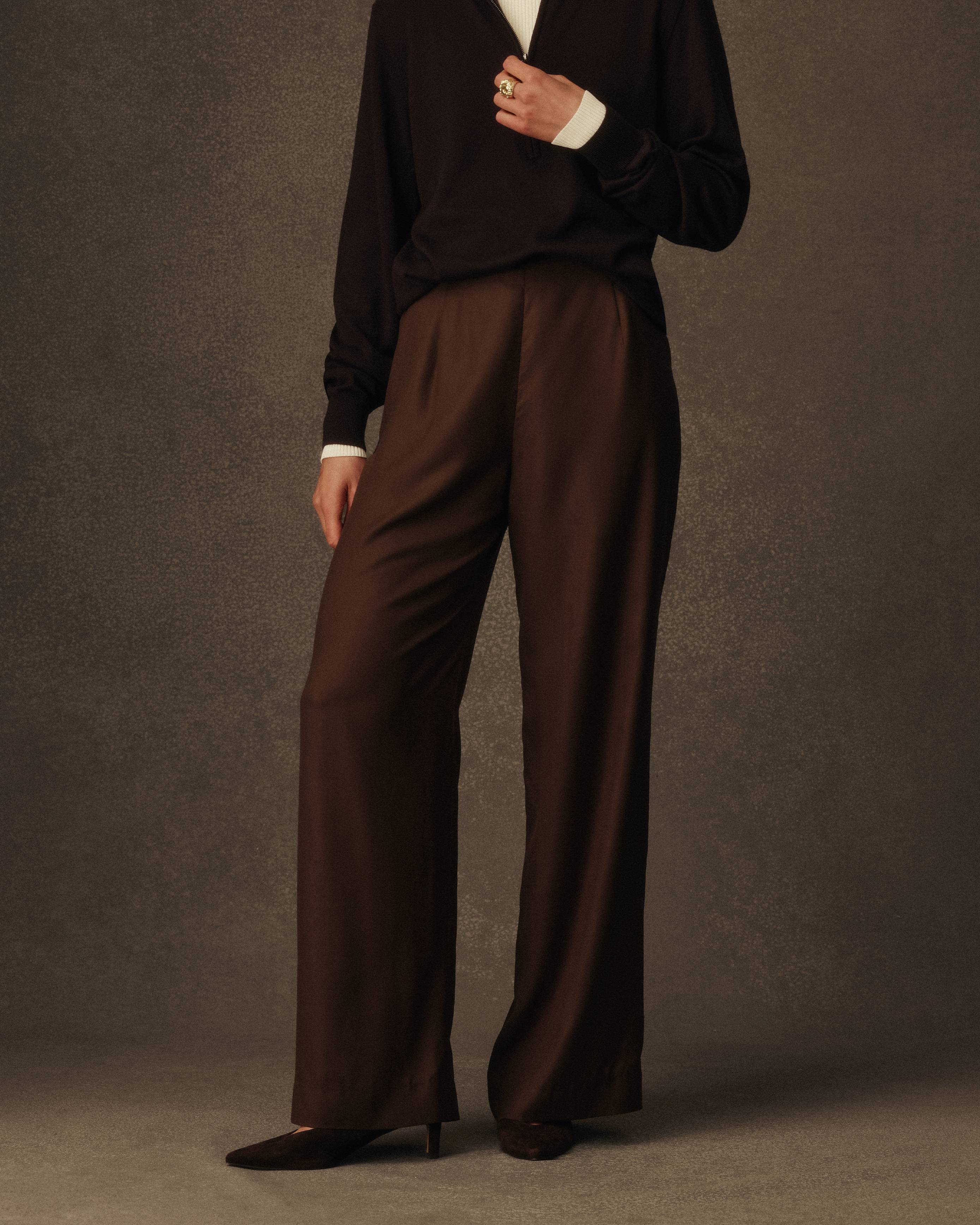 Sofia Trouser - Chocolate Dupioni