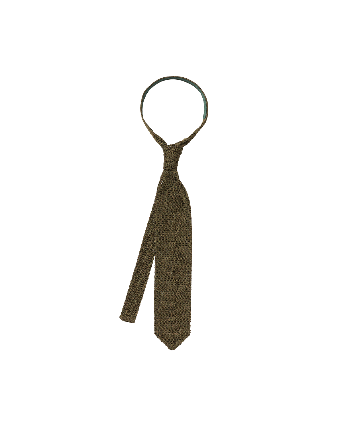 Olive Silk Knit Tie