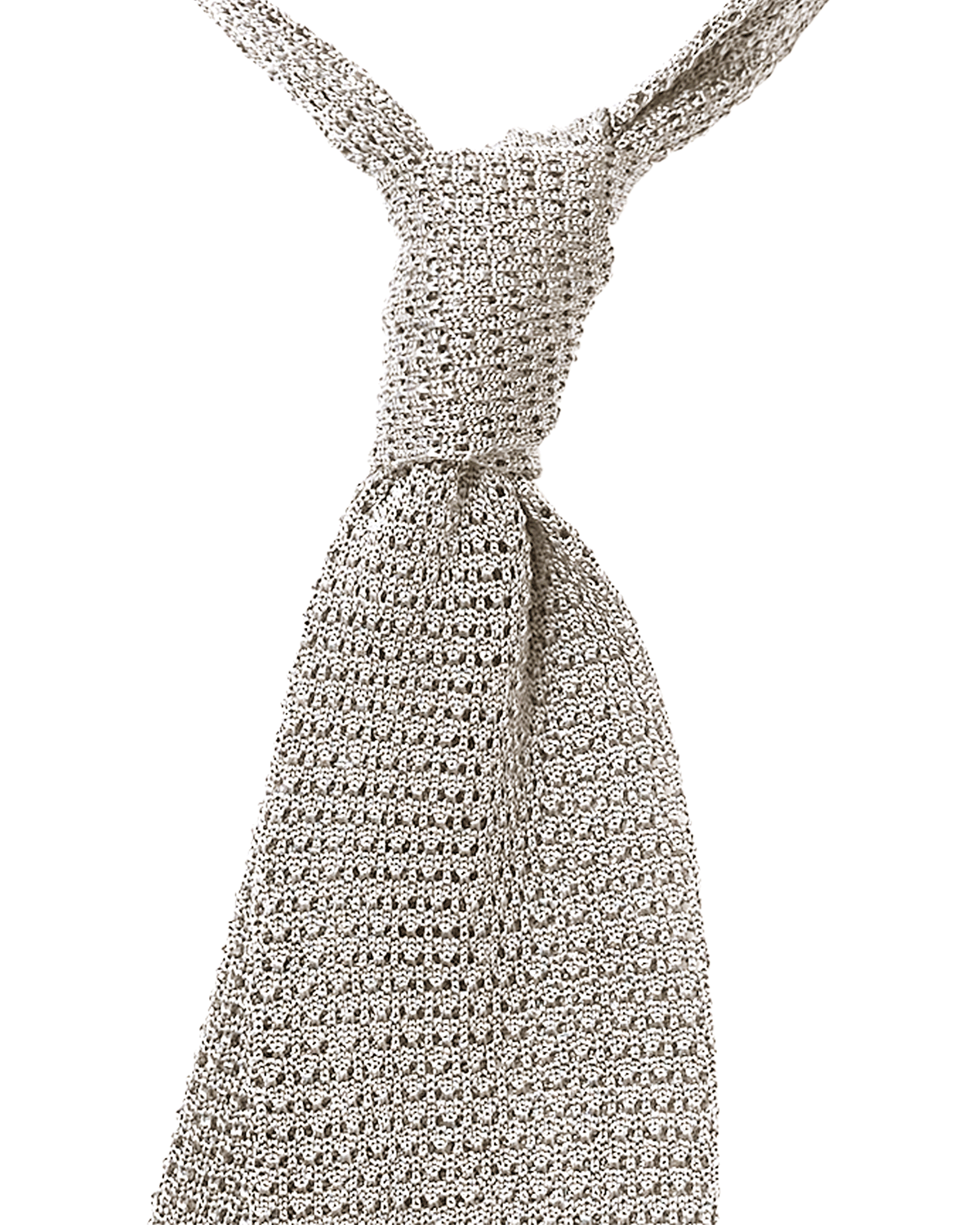 Silver Silk Knit Tie