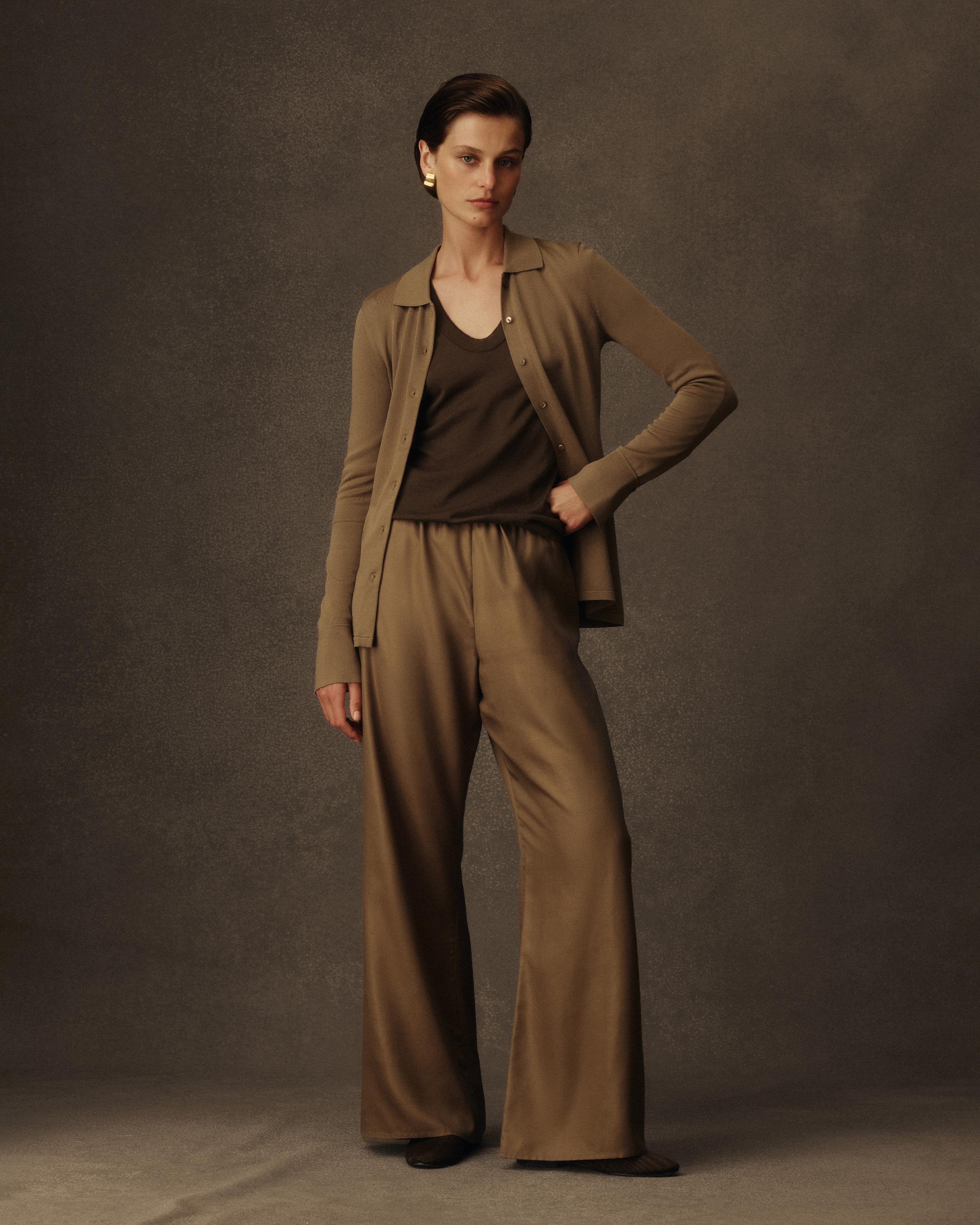 New Marella Trouser - Taupe Dupioni
