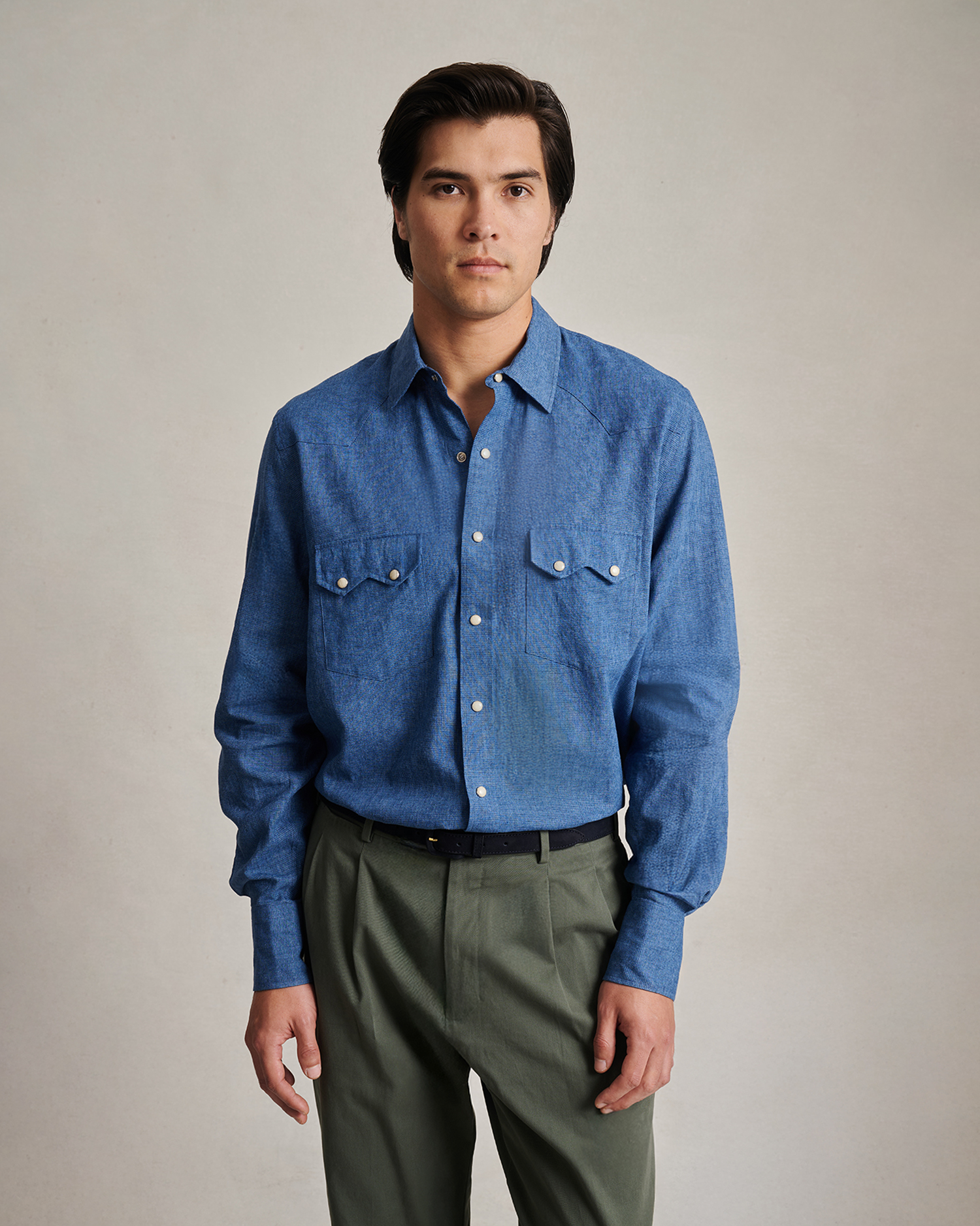 Western Shirt - Linen Check