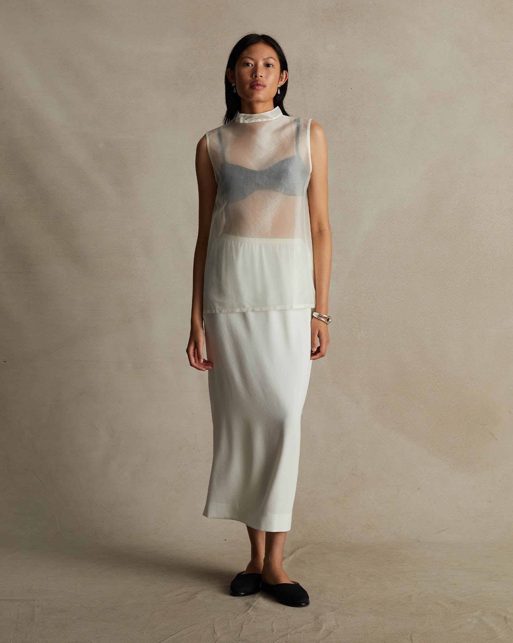 Organza Devon Top - White | P Johnson