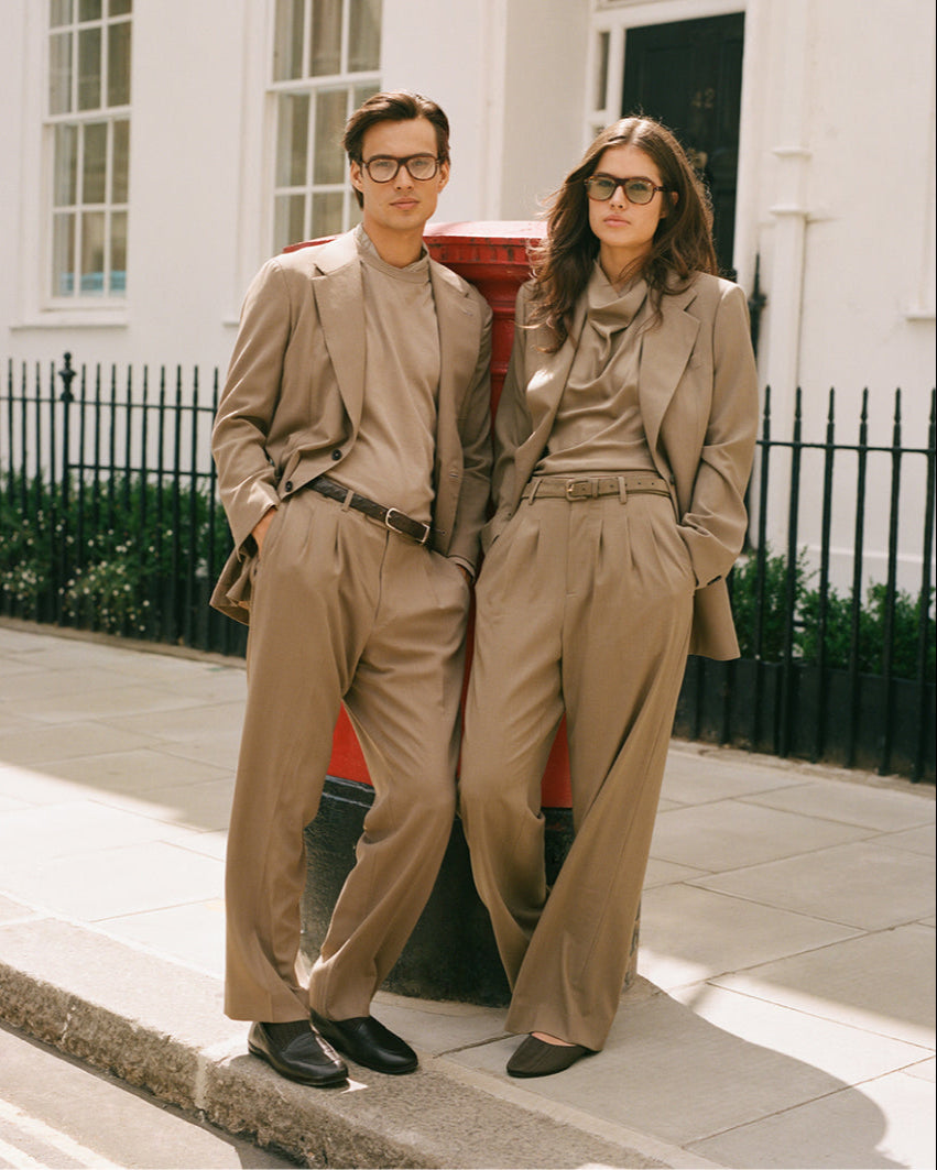 Ava Pleated Trouser - Taupe