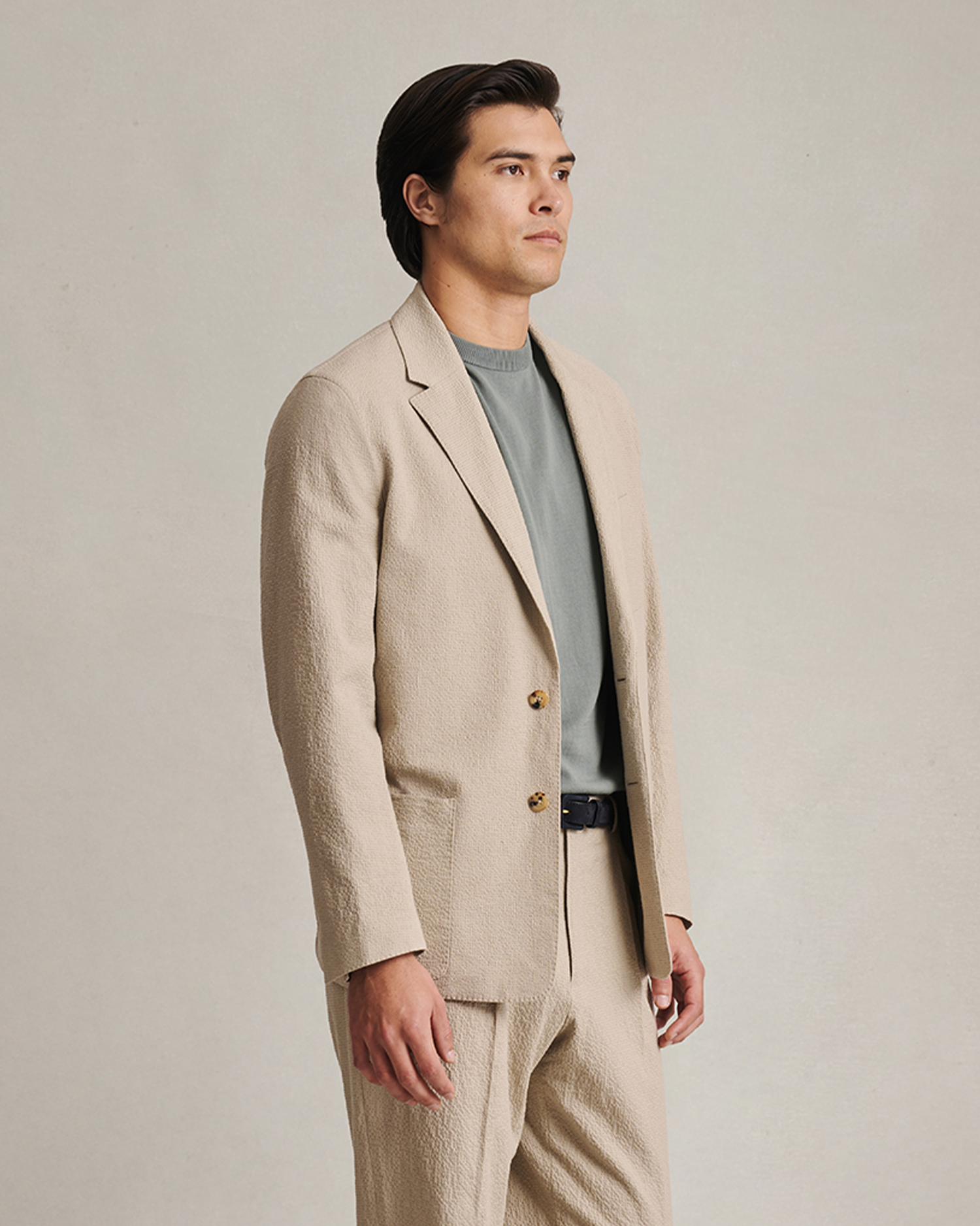 Slack Jacket - Taupe Seersucker