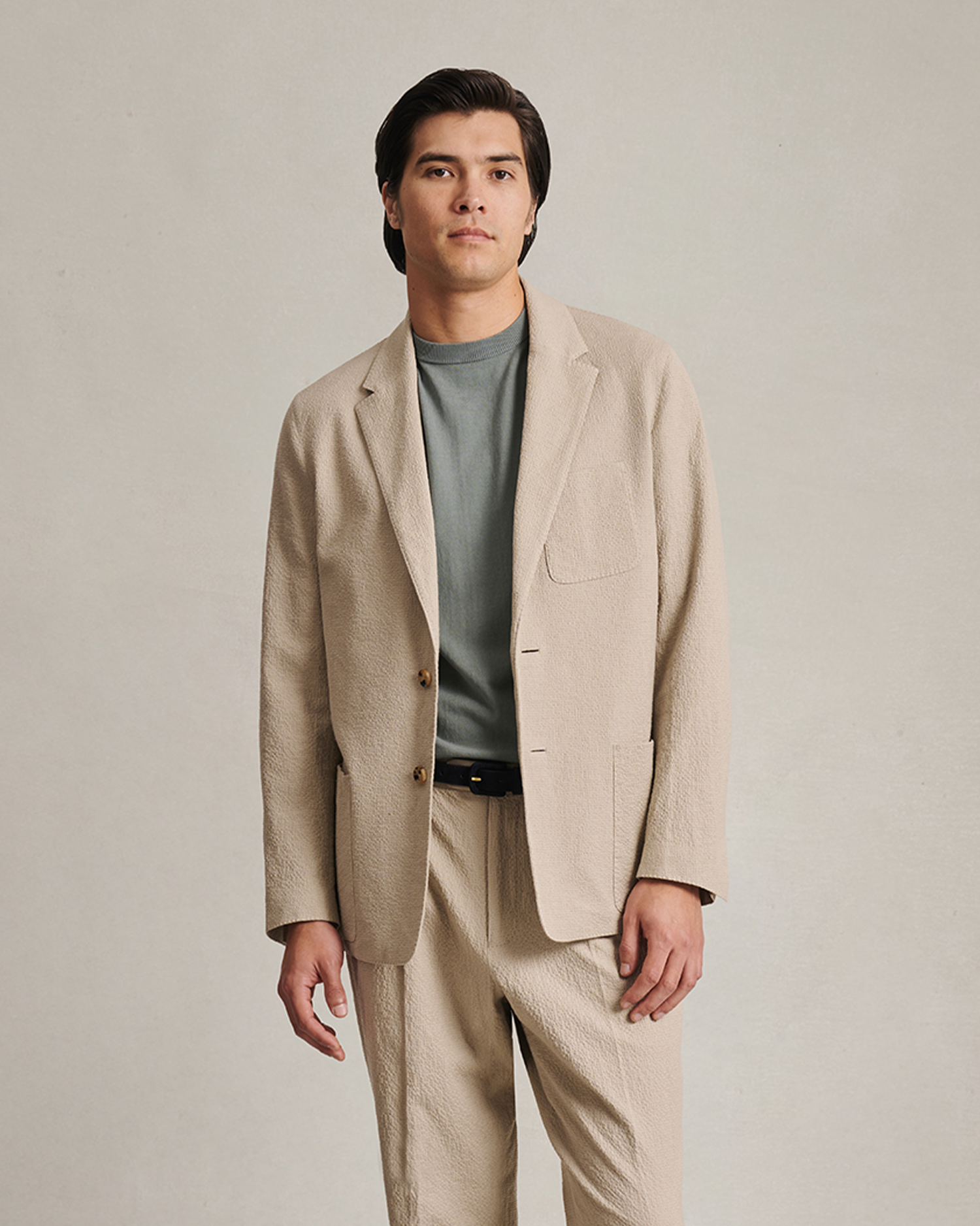 Slack Jacket - Taupe Seersucker