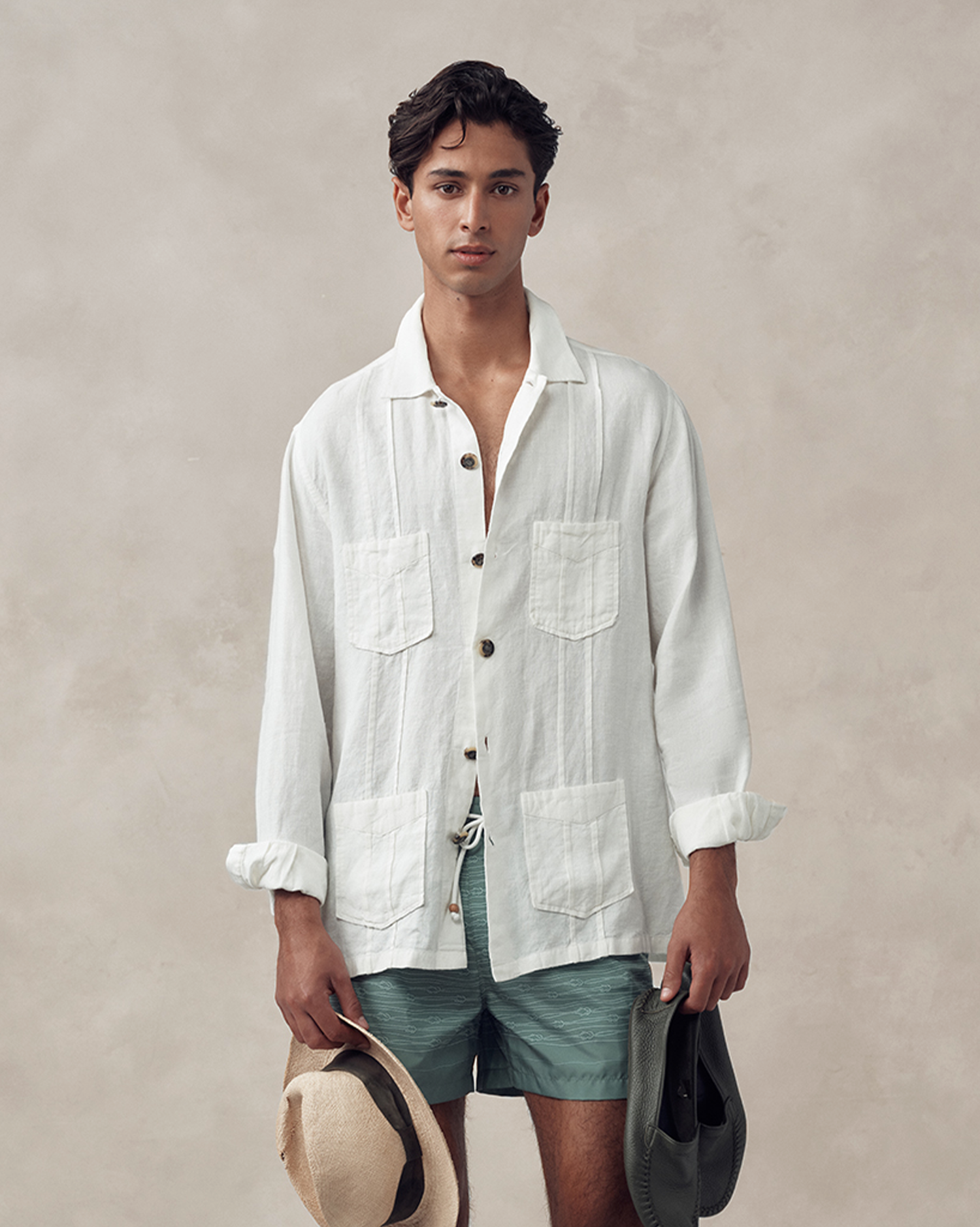 Havana Shirt - White Linen Canvas
