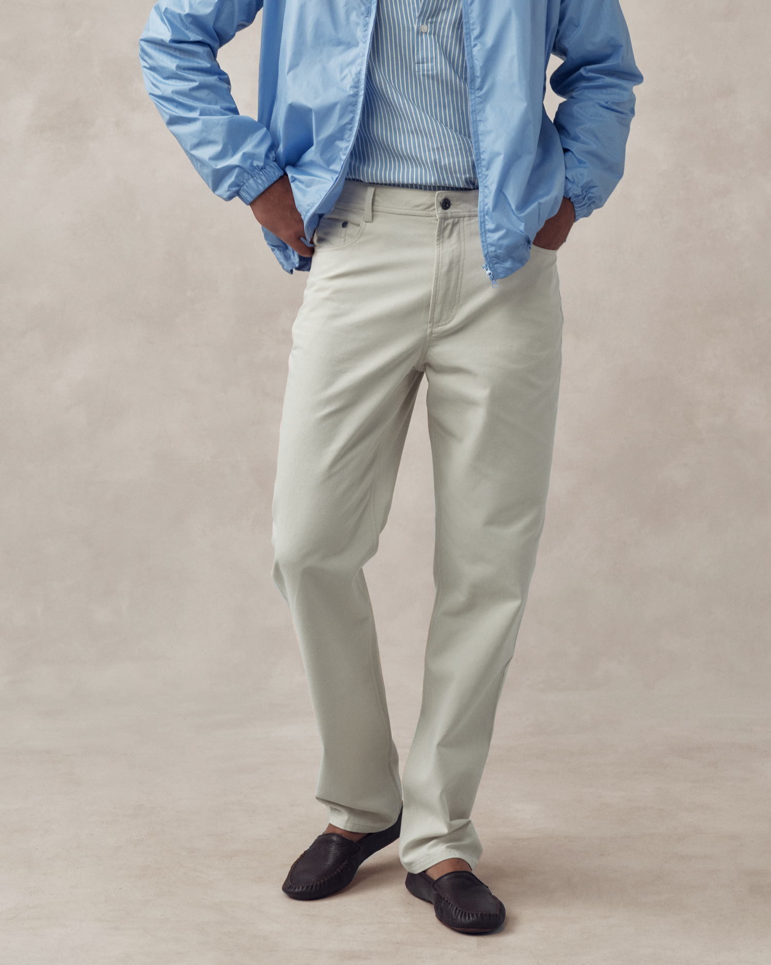 Five Pocket Canvas Trouser - Bone