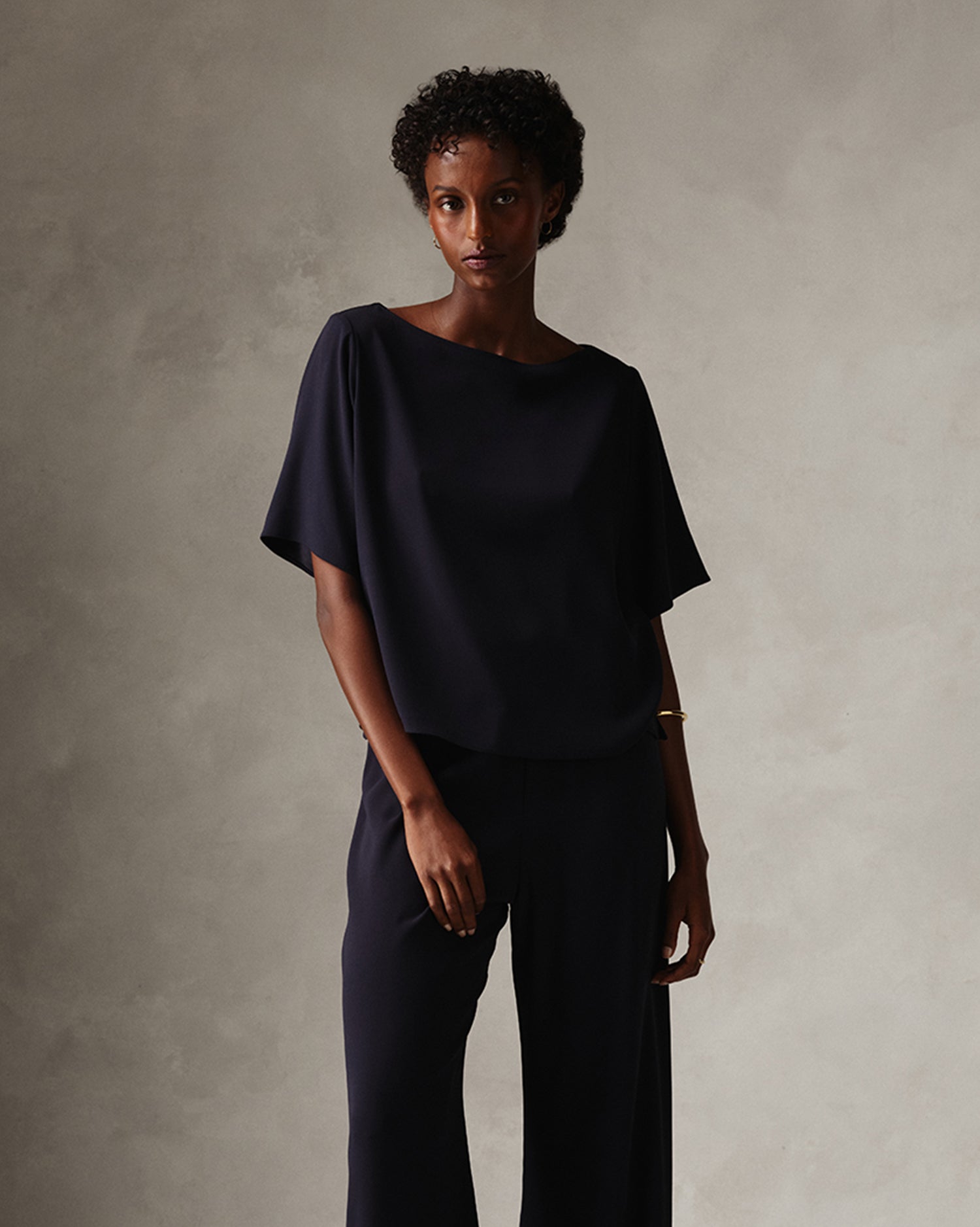 Boat Neck Top - Navy