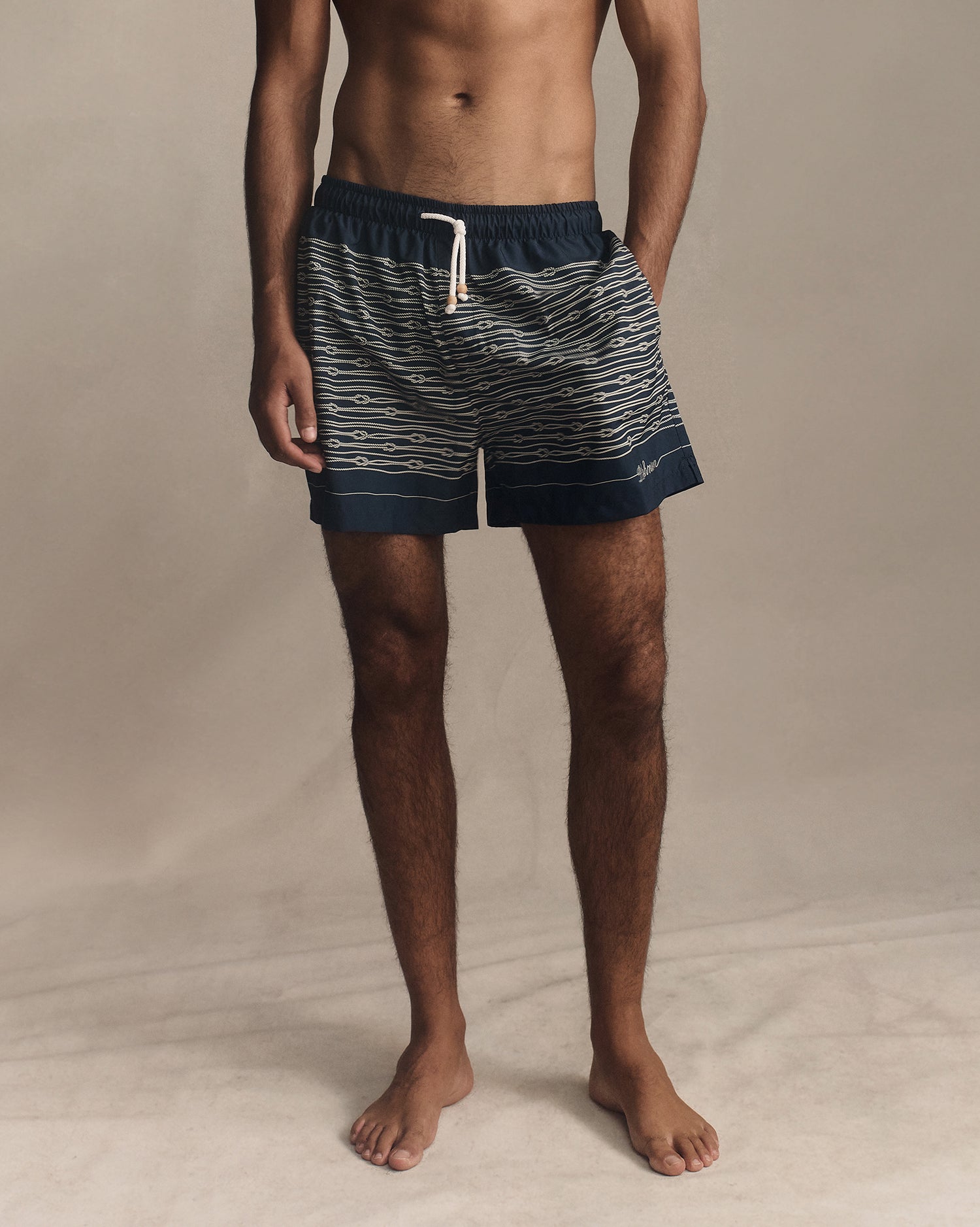 Rope Swim Shorts - Navy | P Johnson