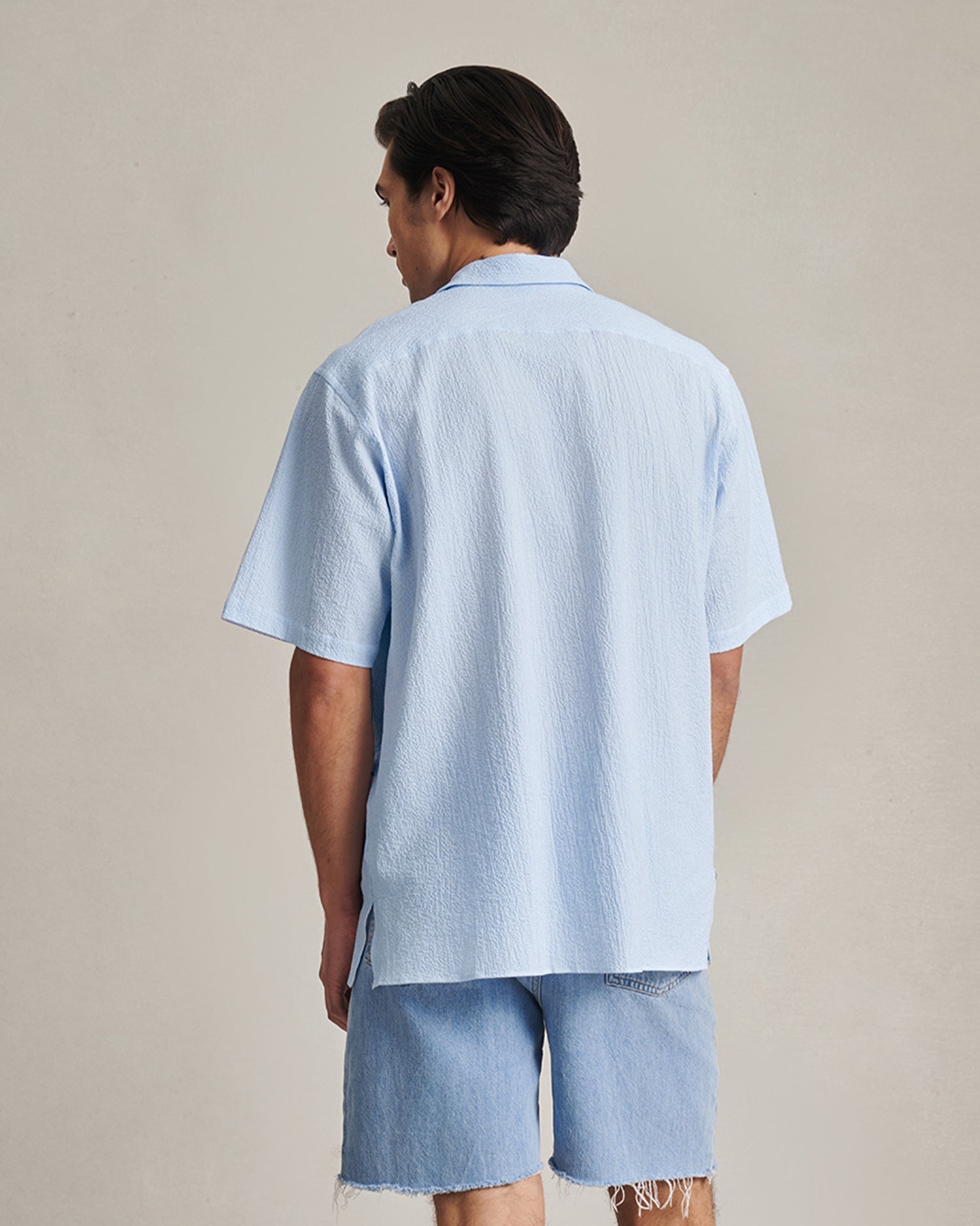 Resort Shirt I - Blue Stripe Fine Seersucker