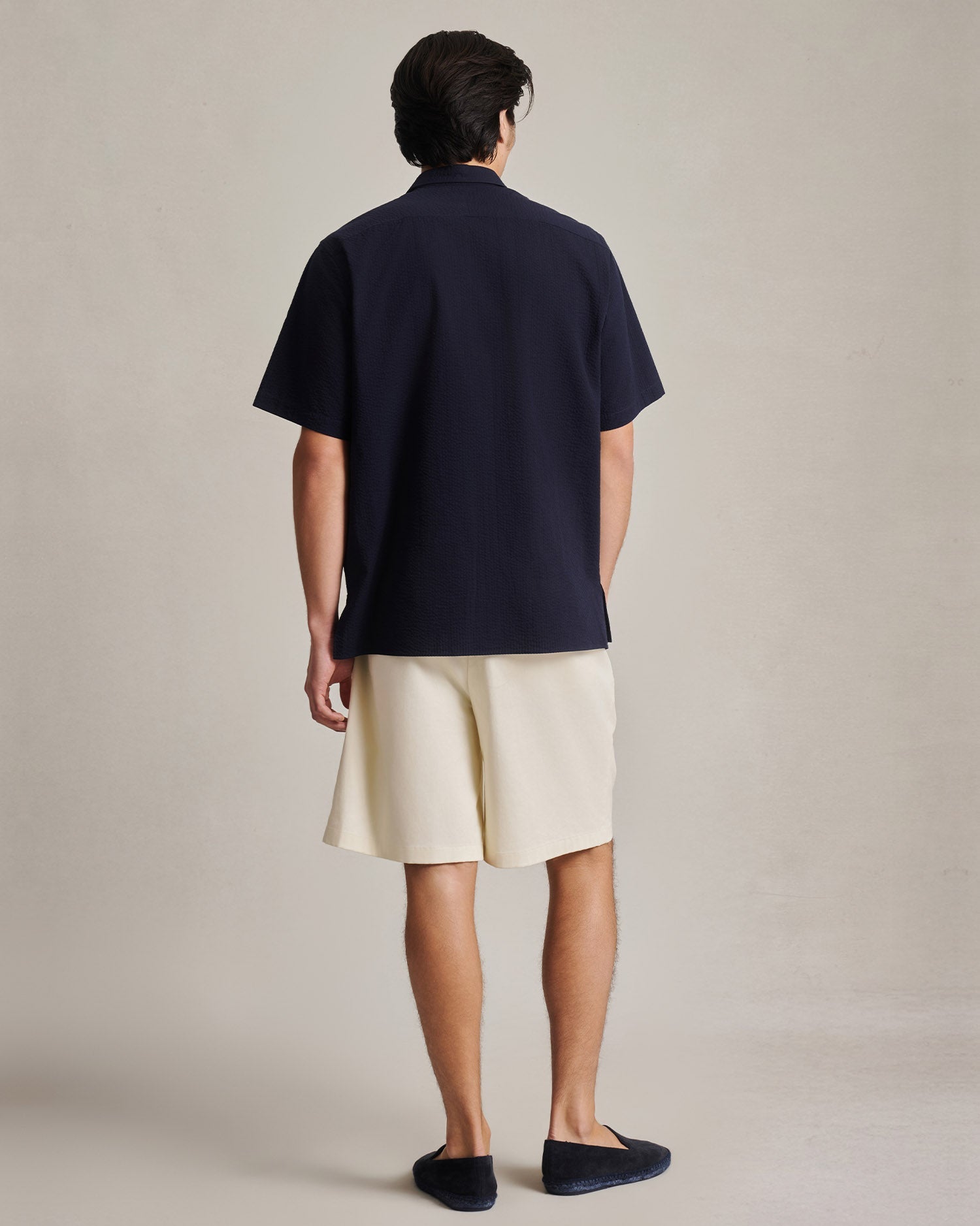 Resort Shirt I - Navy Wide Seersucker