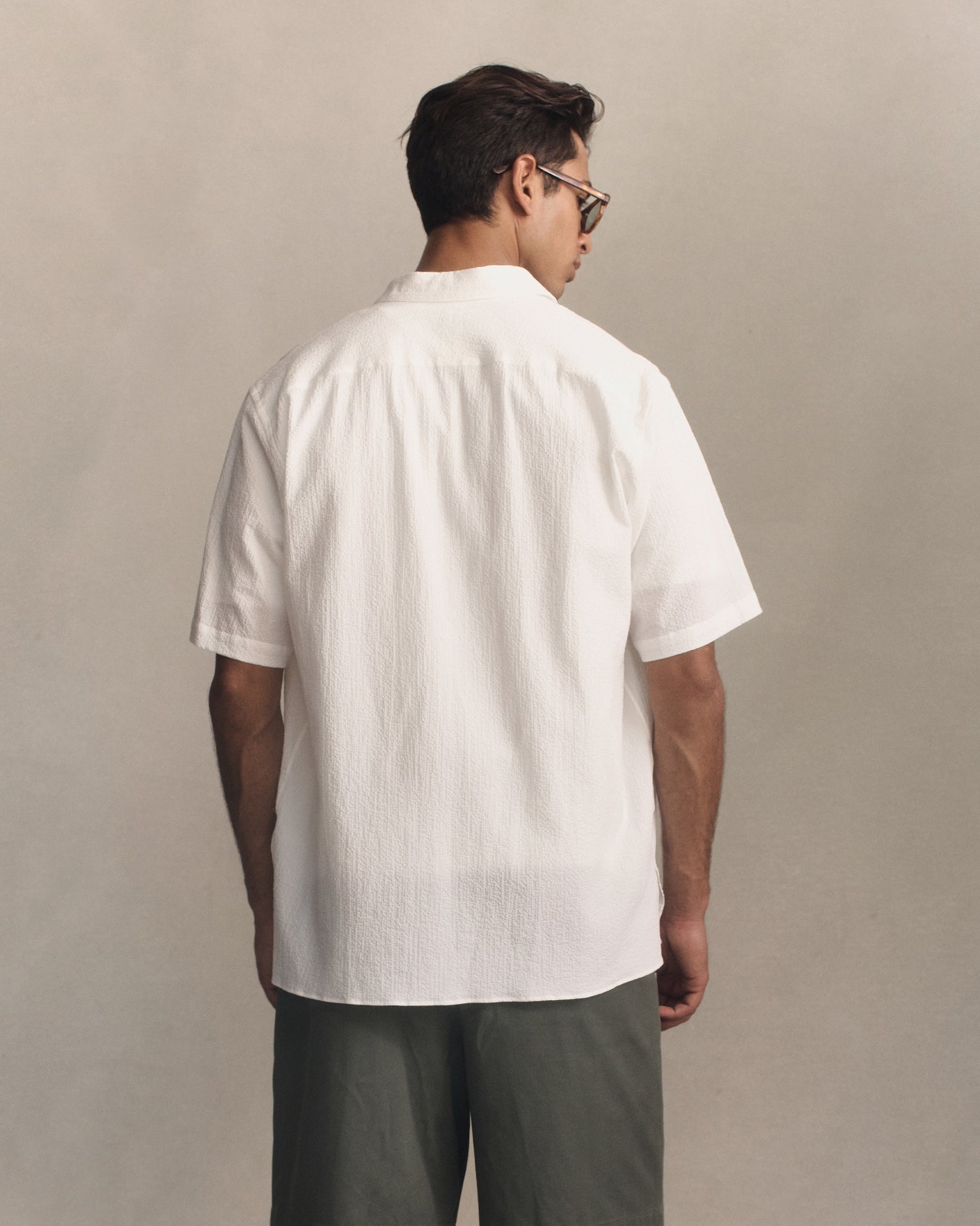 Resort Shirt I - White Fine Seersucker