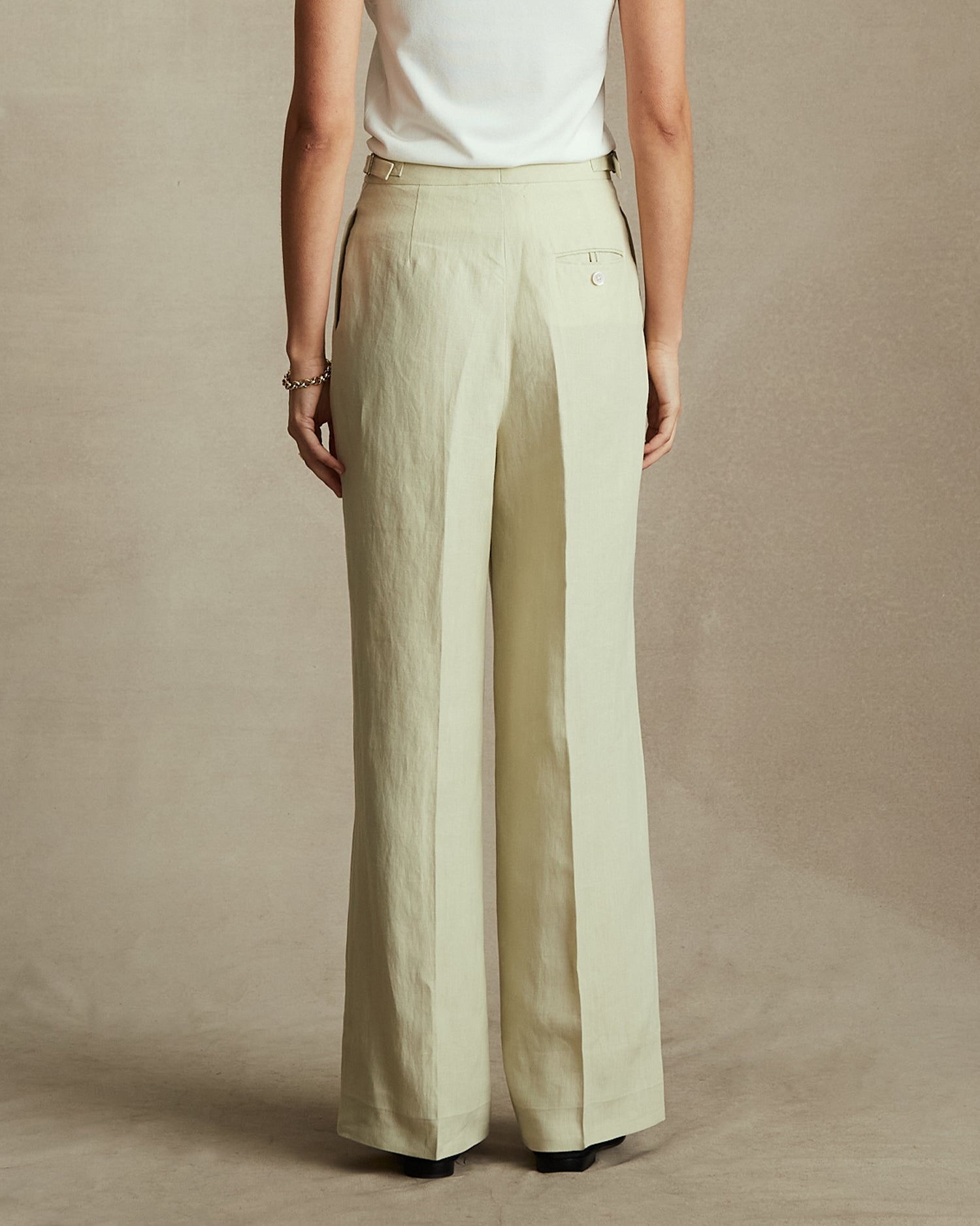 Beige Linen Perriand Trousers | P Johnson