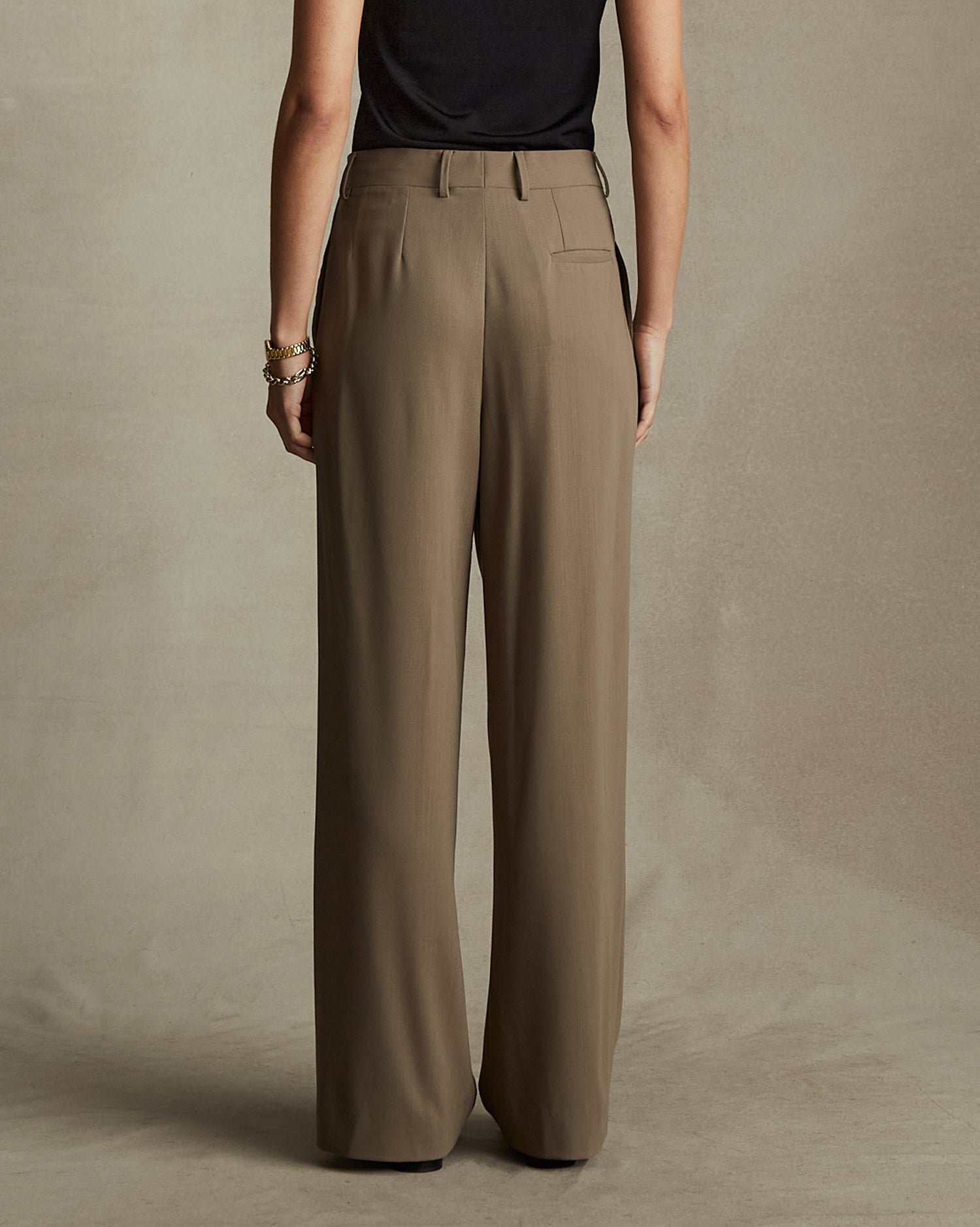 Ava Pleated Trouser - Taupe
