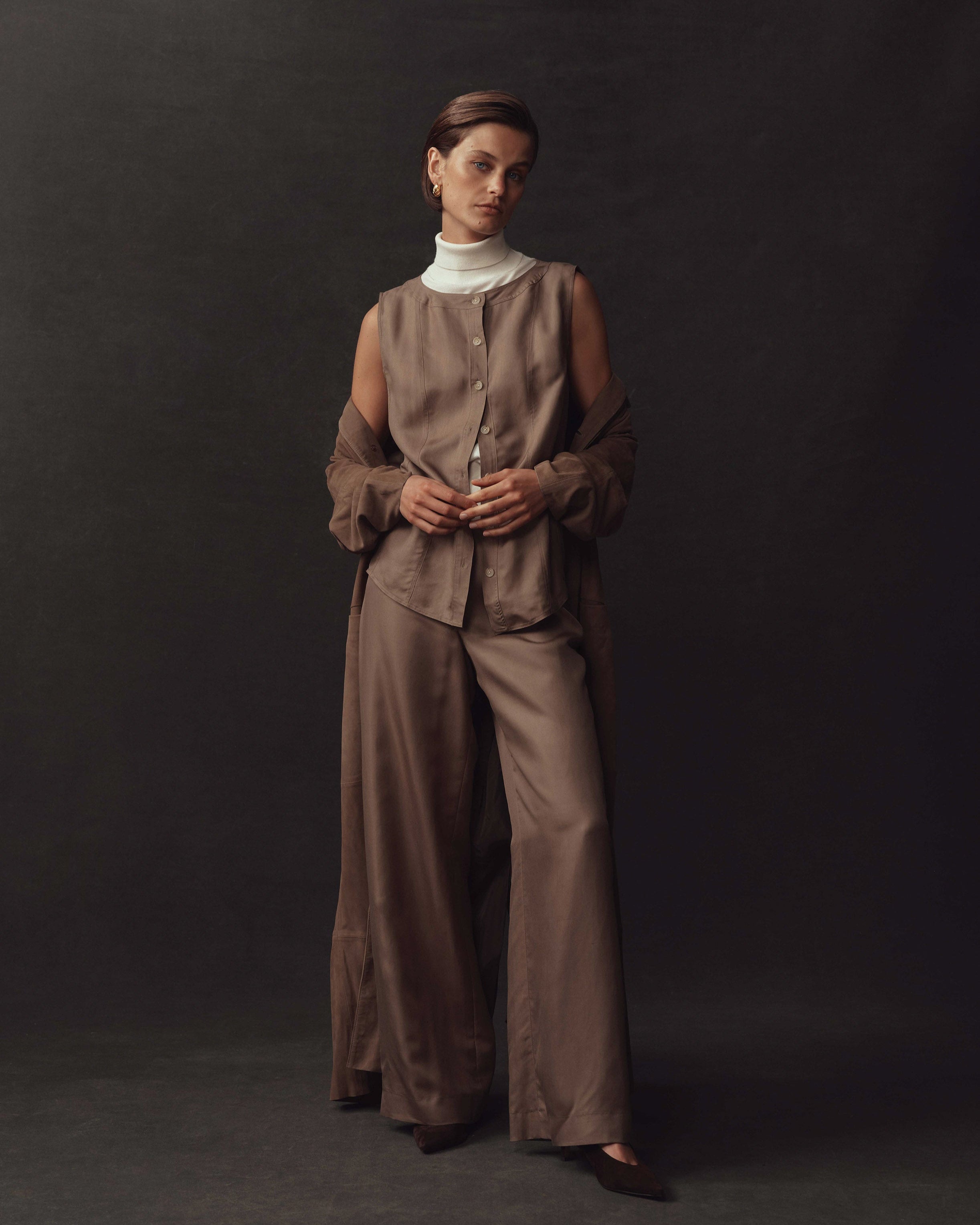 Bodice Top - Taupe Dupioni